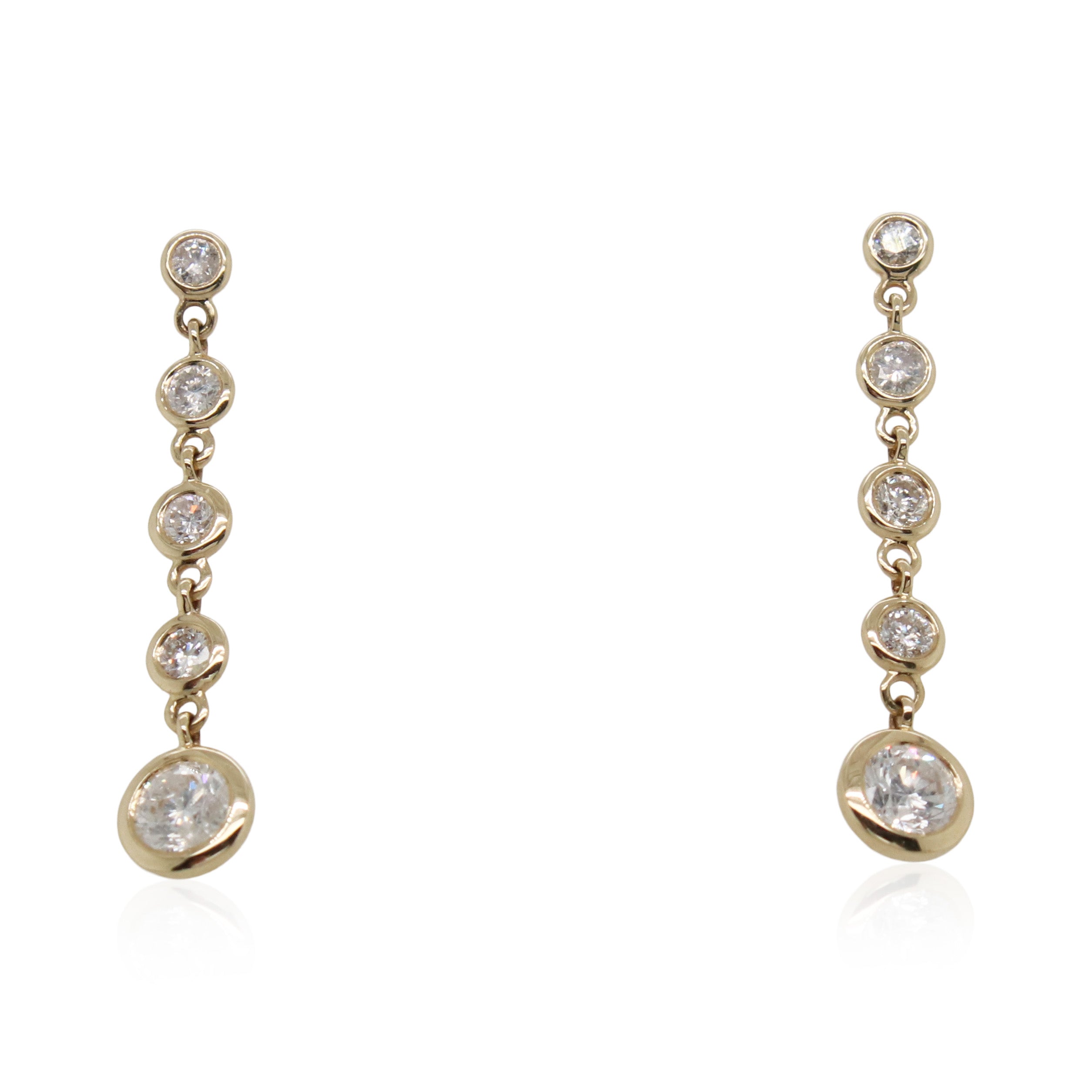 Bezel Set Diamond Dangle Earrings