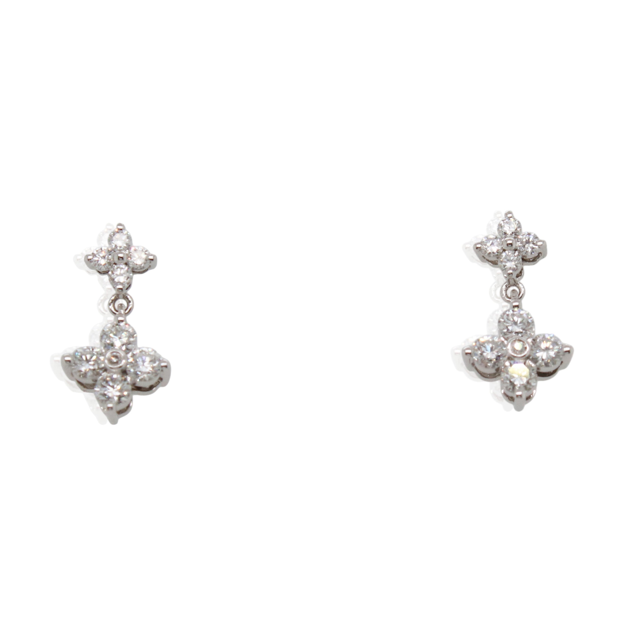 Diamond Floral Cluster Earrings