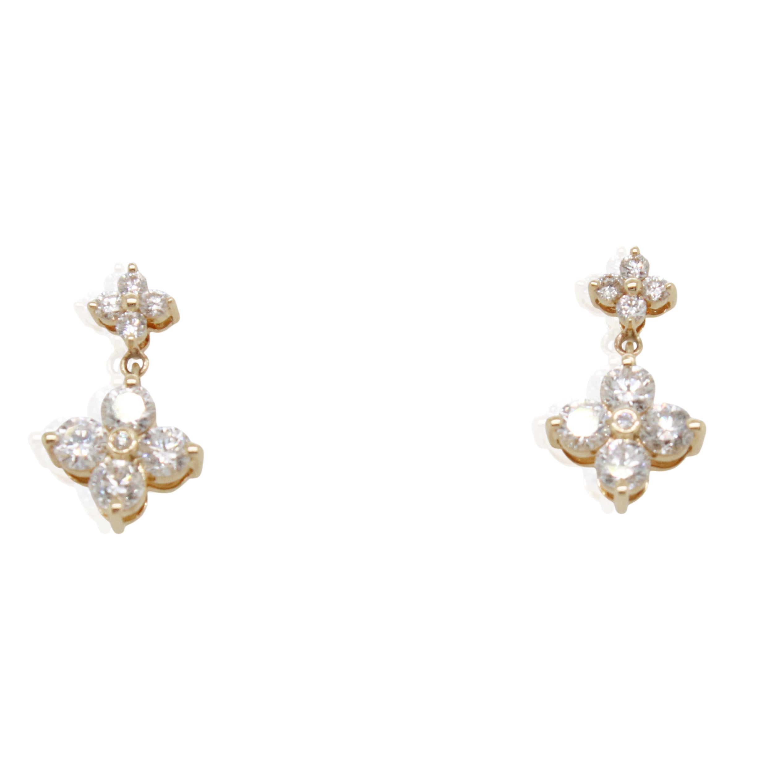 0.77ct Total Carat Weight Diamond Floral Cluster Earrings