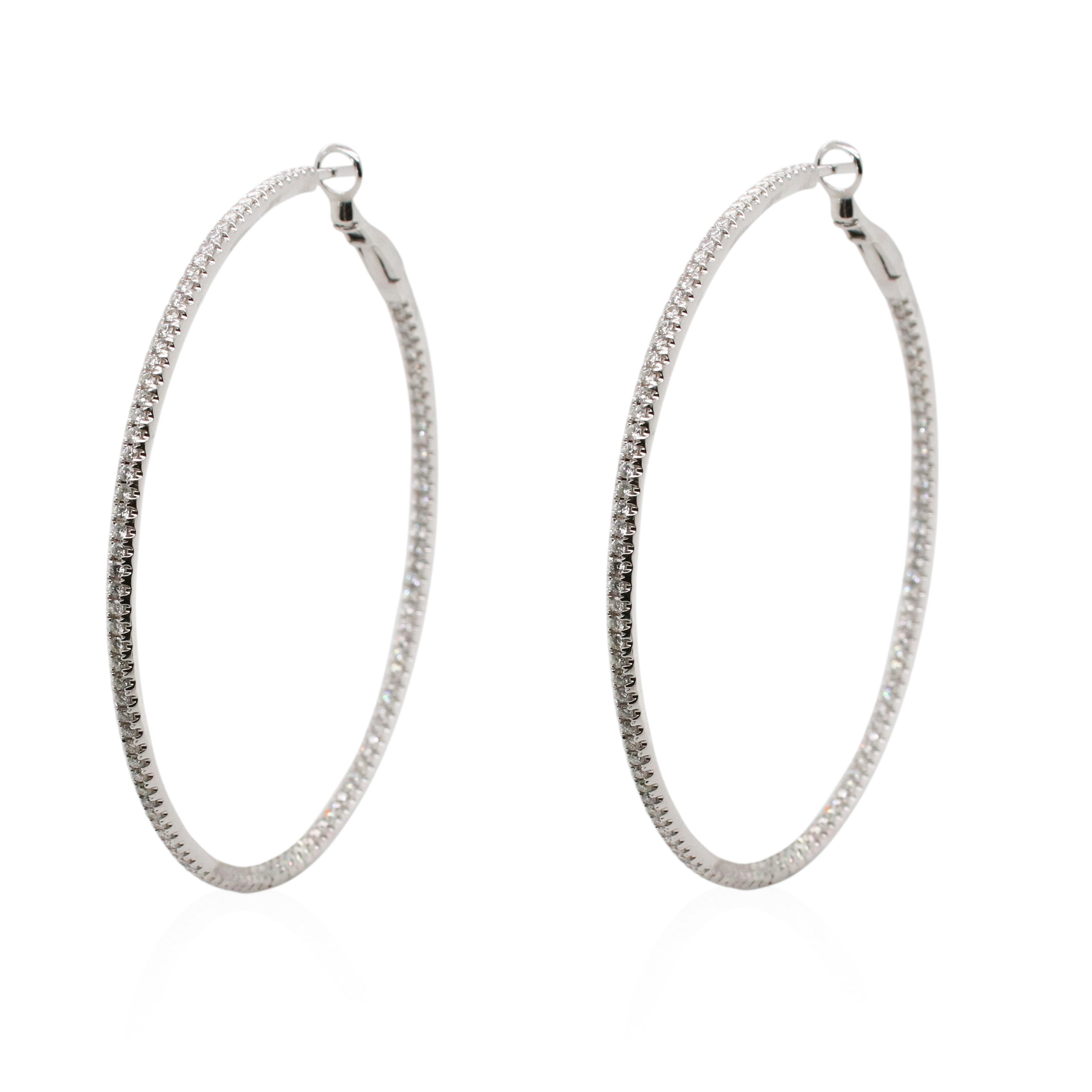 2.19ct Total Weight Diamond Hoops