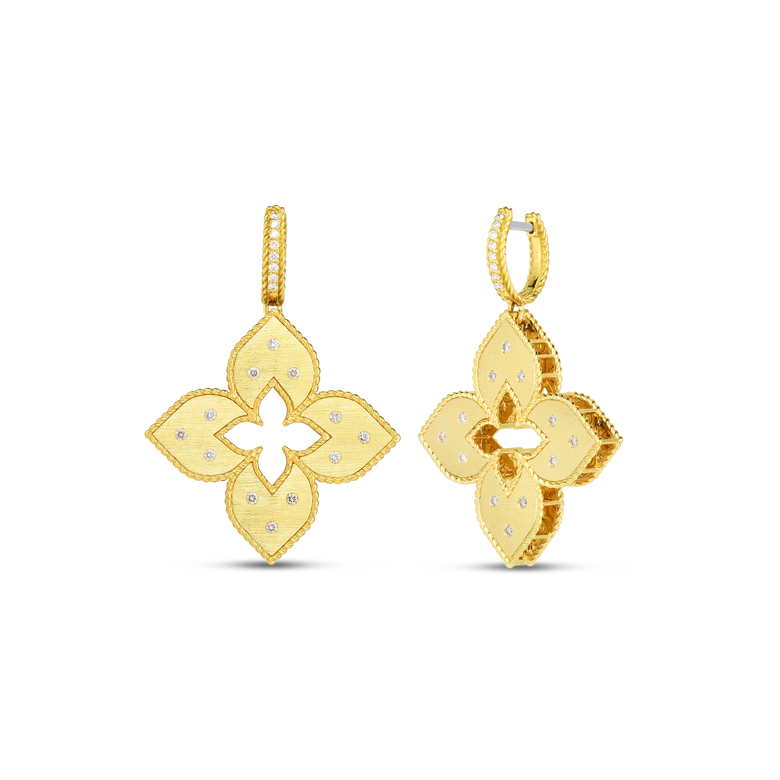 Roberto Coin Diamond Venetian Princess Dangle Earrings