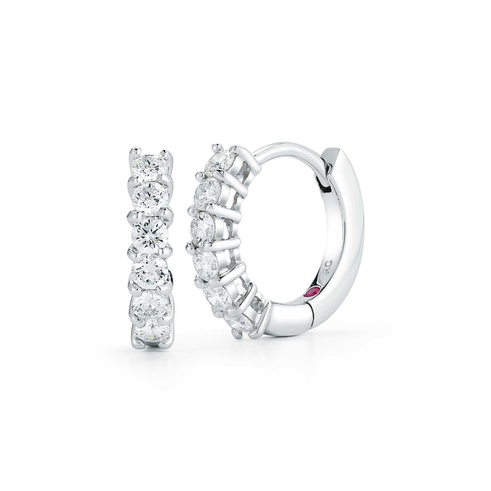 Roberto Coin 15mm Diamond Hoop Earrings