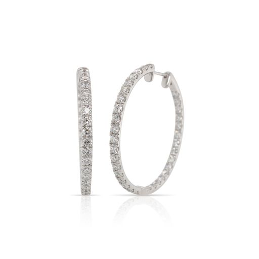 Diamond In and Out Hoop Earrings