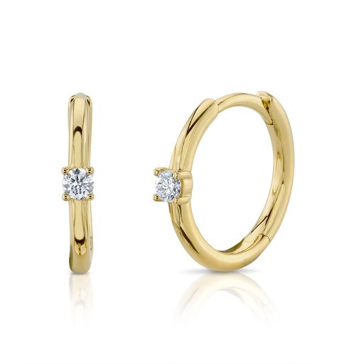 Diamond Huggie Hoop Earrings