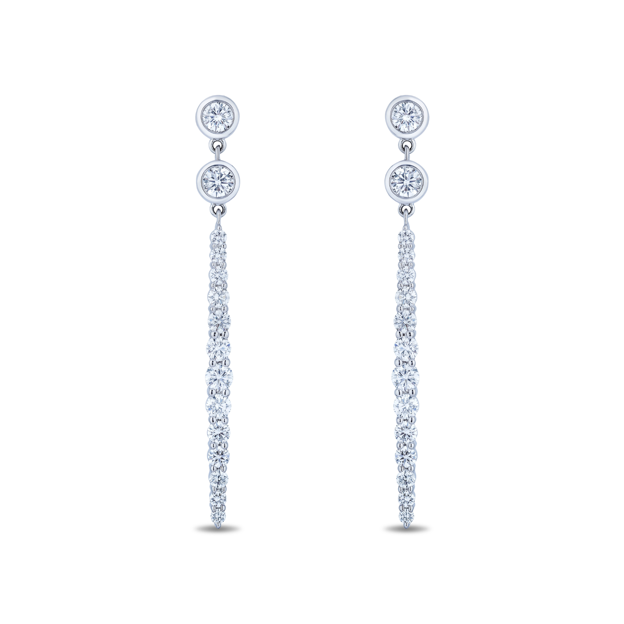 Diamond Single Bar Drop Earrings
