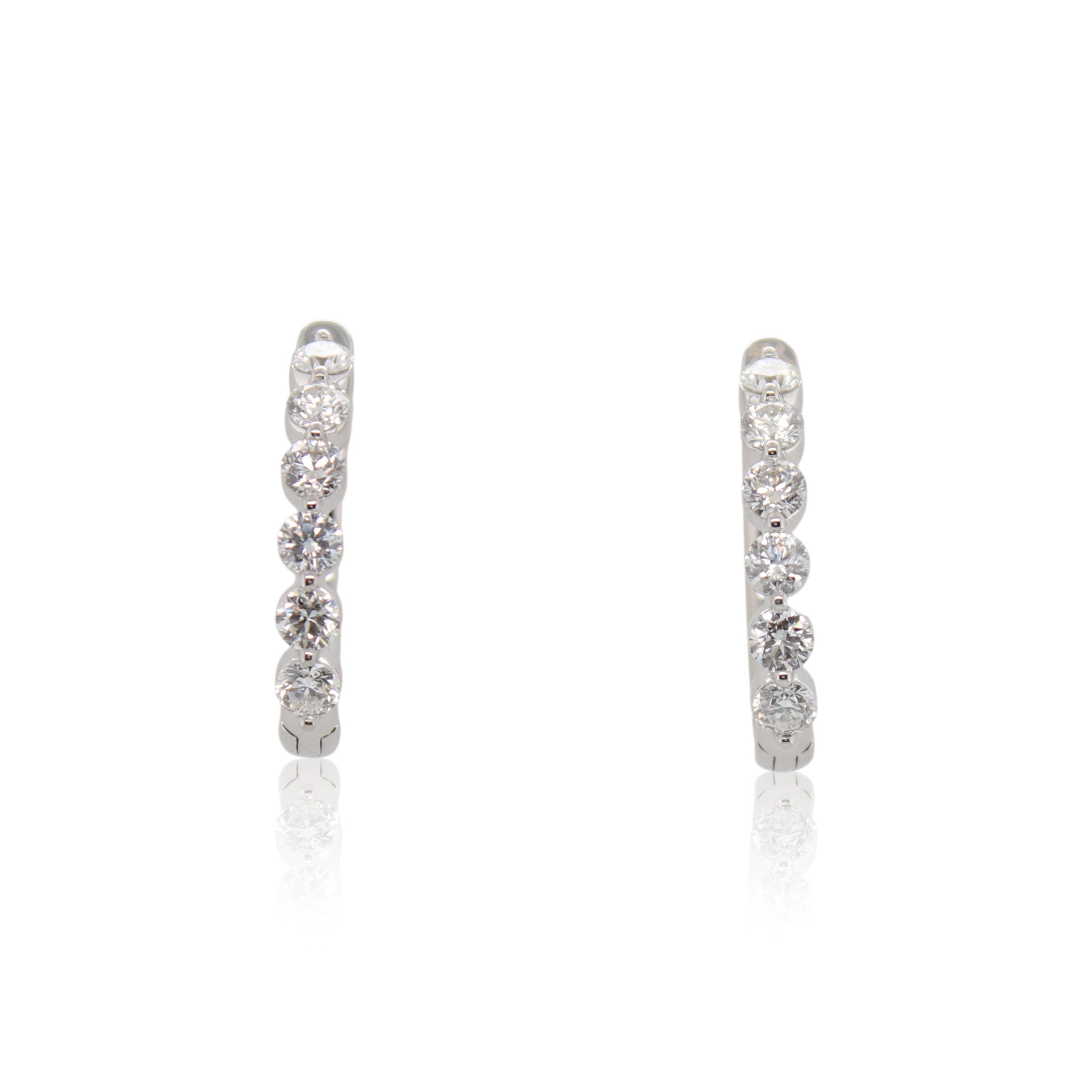 Diamond Single Prong Hoops