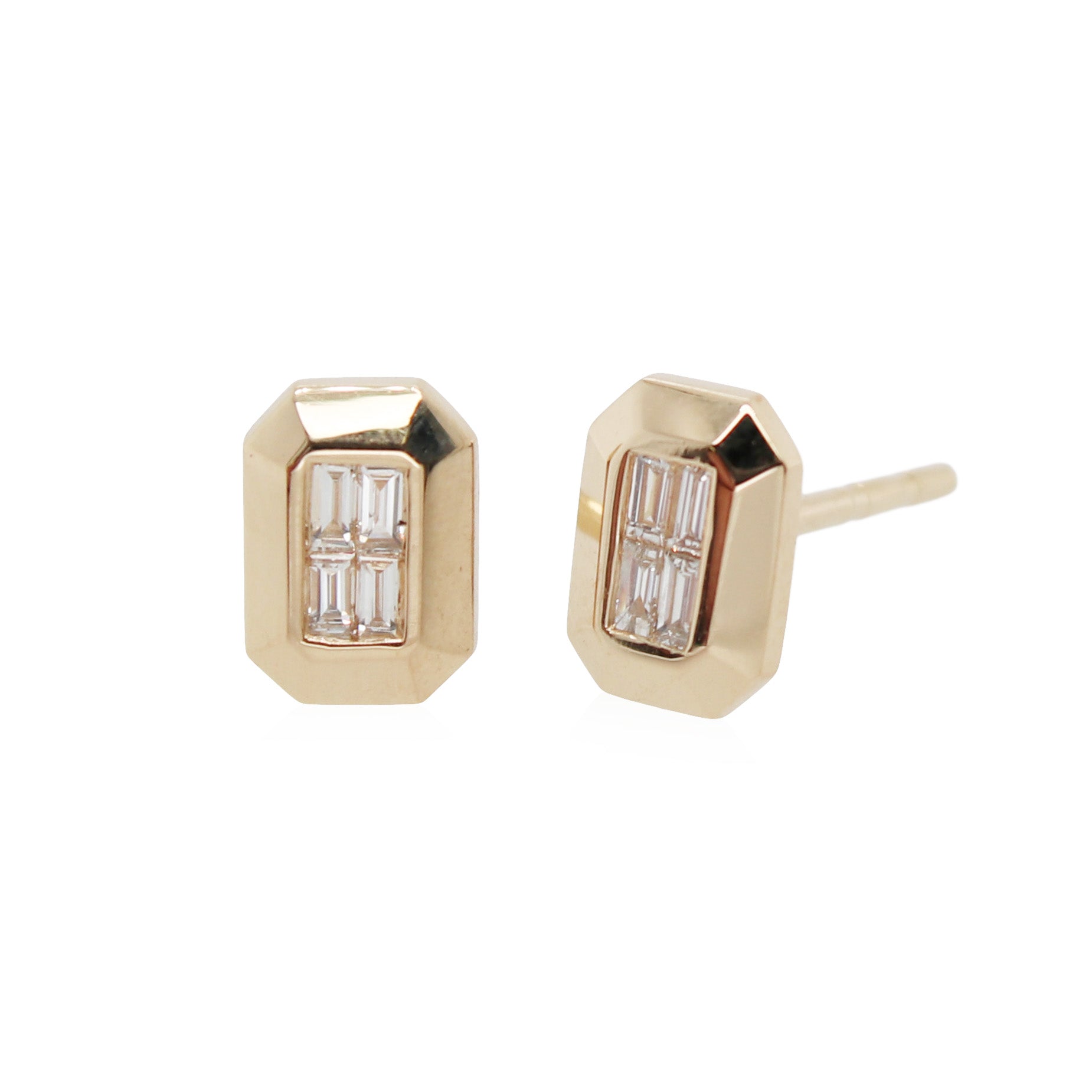 Baguette Diamond Studs
