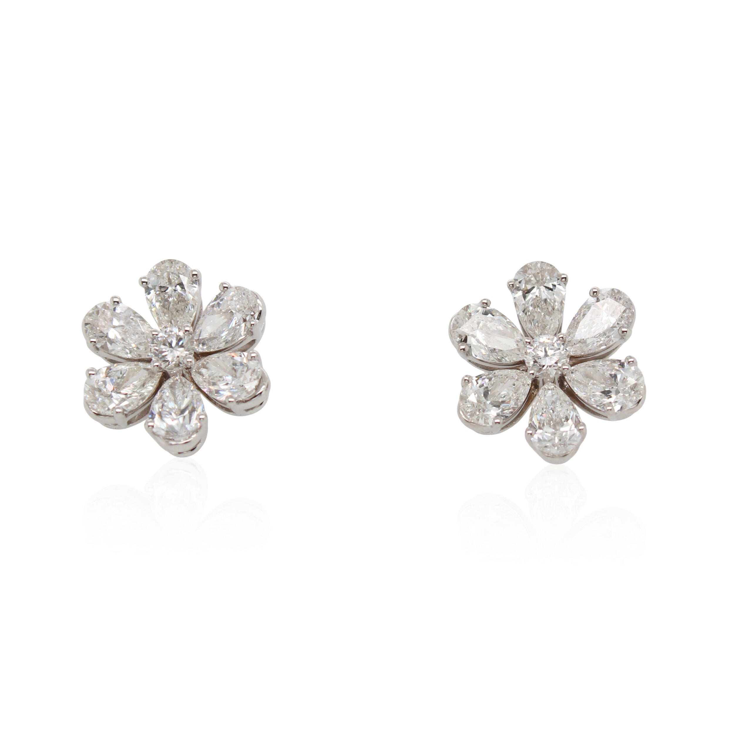 Large Diamond Floral Studs