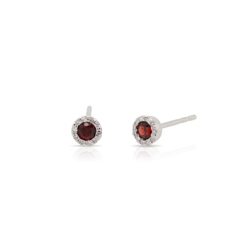 Garnet and Diamond Stud Earrings