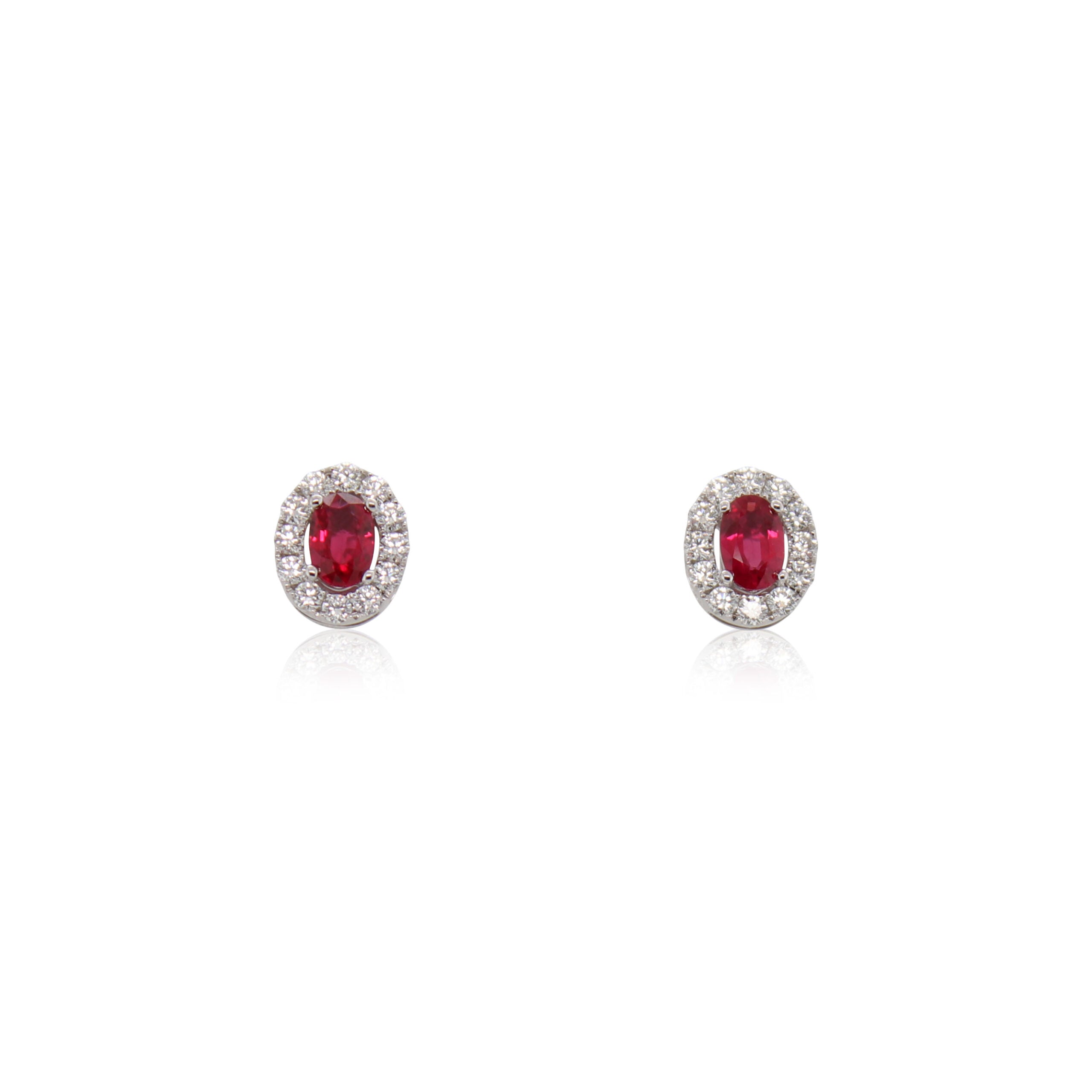 Ruby and Diamond White Gold Earrings