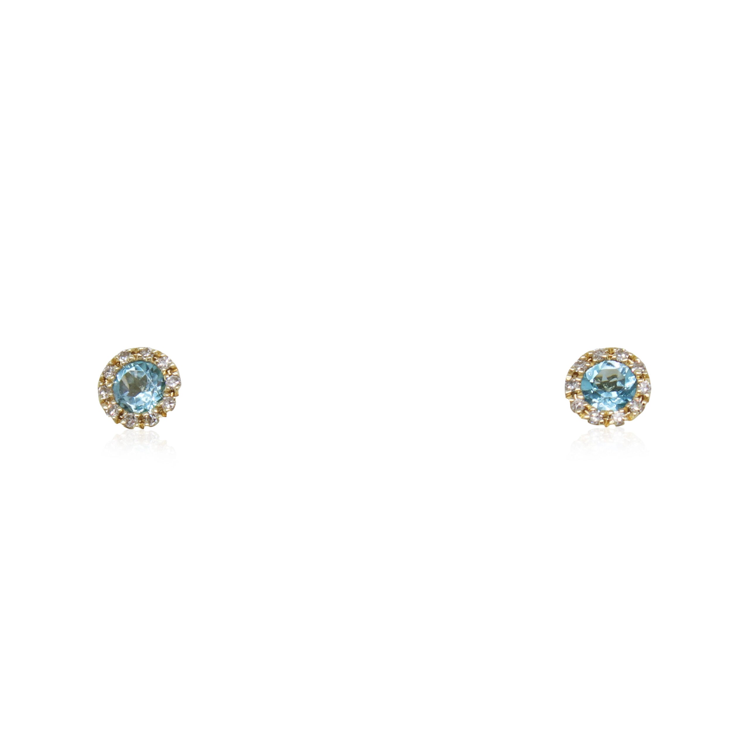 Blue Topaz and Diamond Earrings