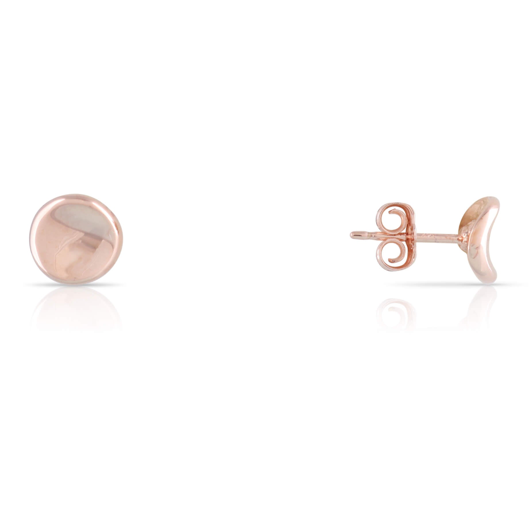Rose Gold Disc Stud Earrings