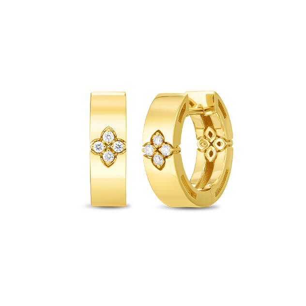 Roberto Coin Love in Verona 15mm Diamond Hoops