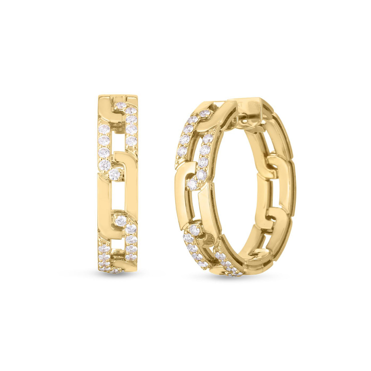 Roberto Coin 20mm Navarra Diamond Hoop Earrings