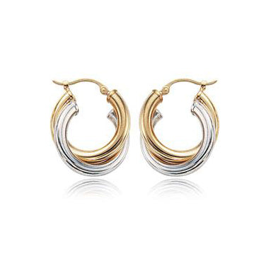 Double Overlap Two-Tone Hoops