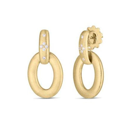 Roberto Coin Yellow Gold Diamond Classic Drop Earrings