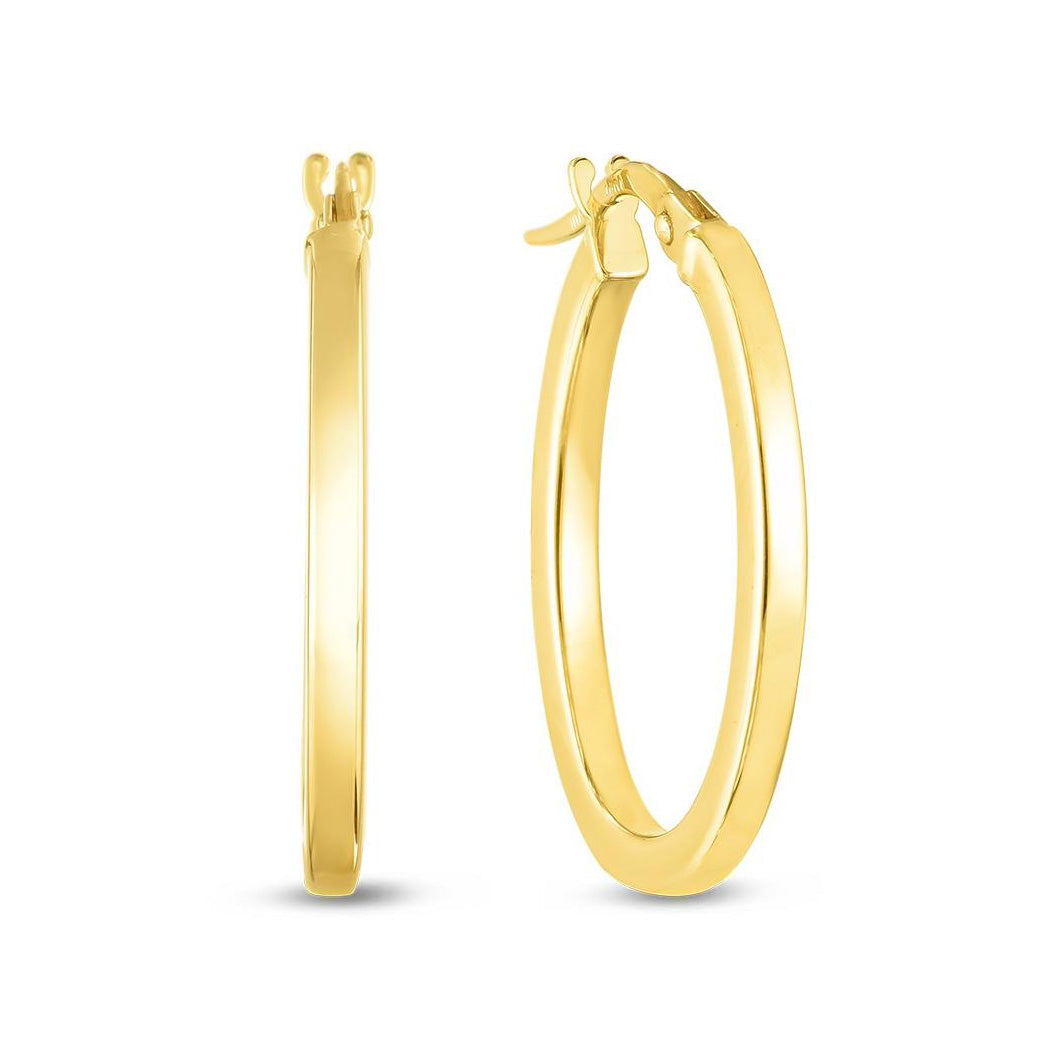 Roberto Coin Square Tube Oval Hoops