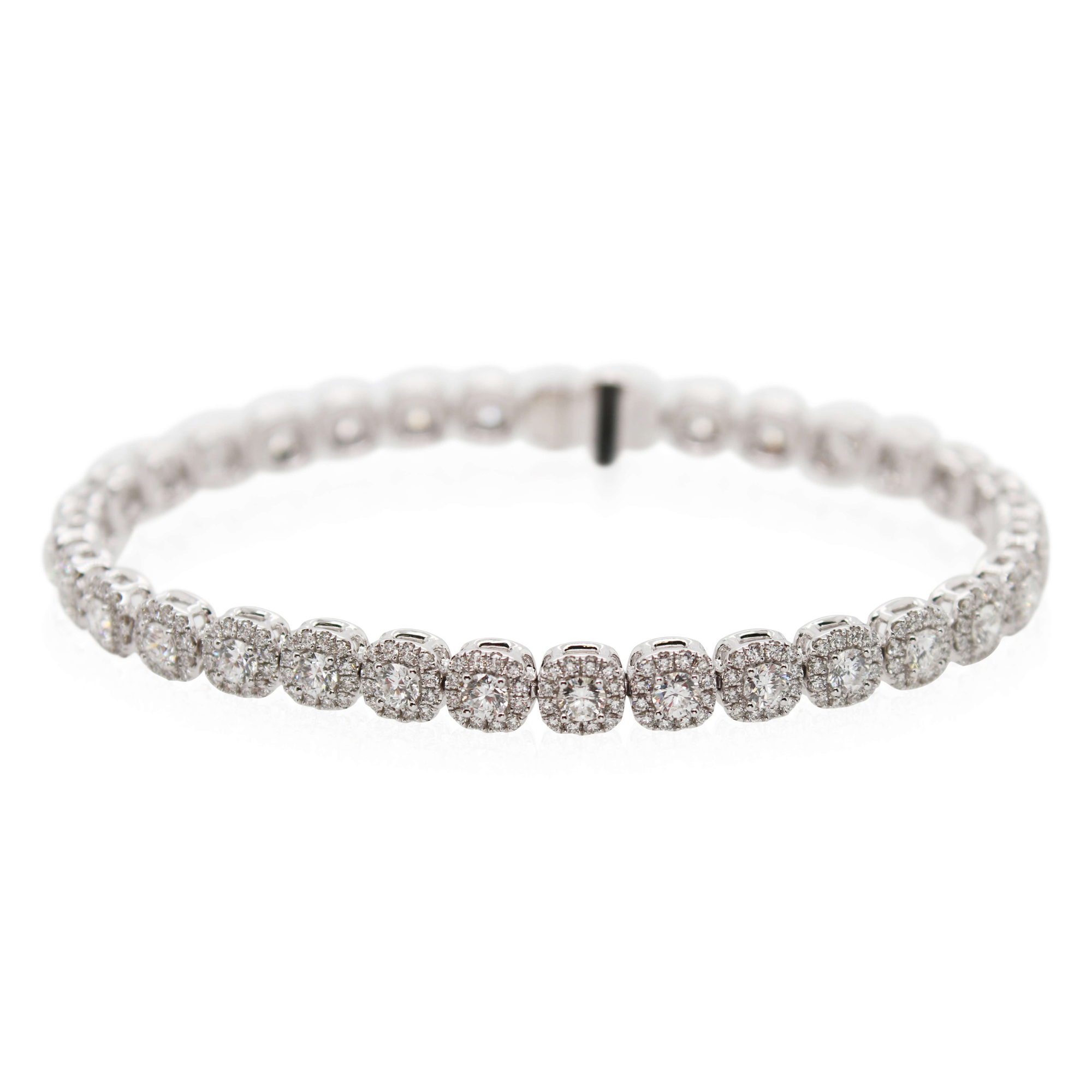 Round Diamond Halo Bracelet