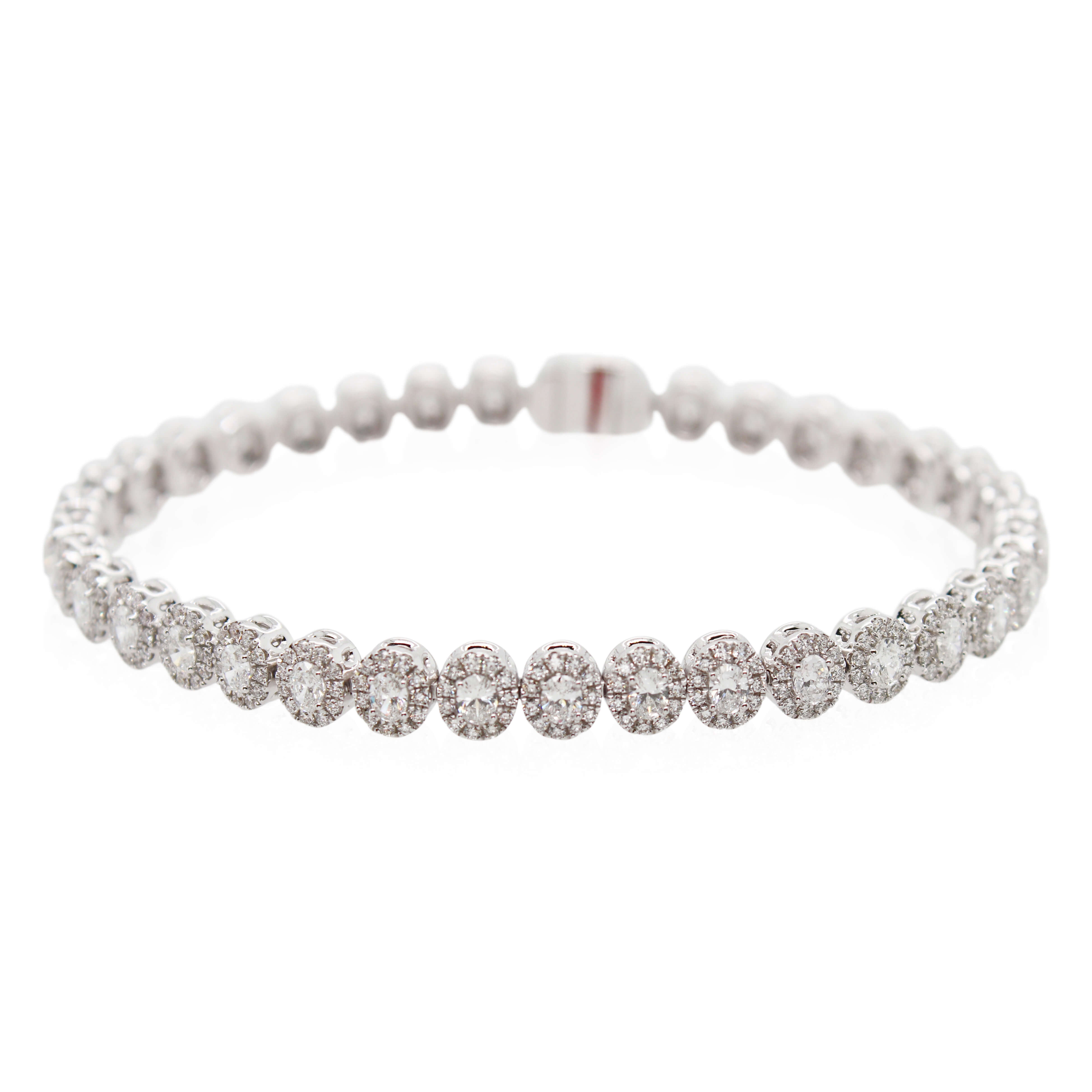 Oval Diamond Halo Bracelet