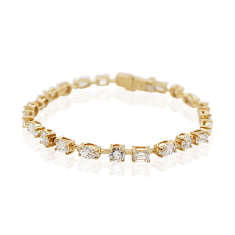 Mixed Shape Diamond Tennis Bracelet
