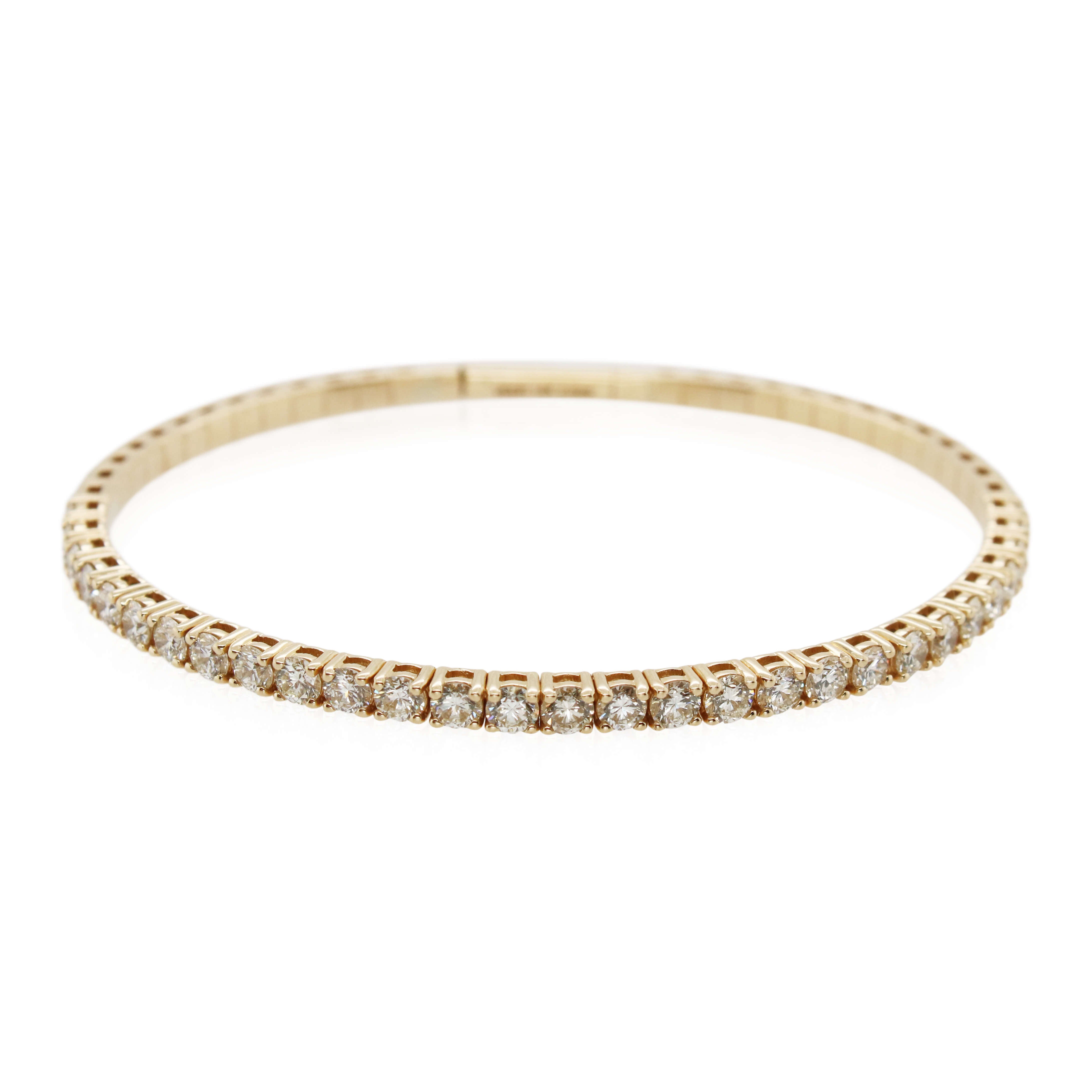 Yellow Gold Diamond Flex Bangle Bracelet