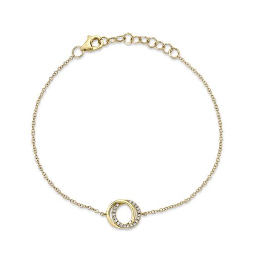 Diamond Love Knot Circle Bracelet