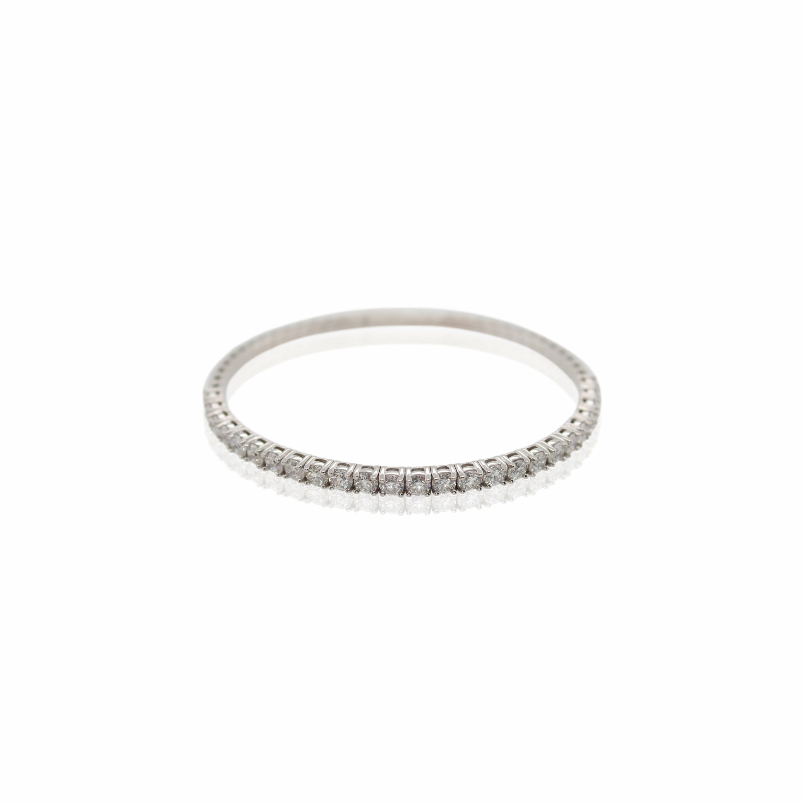 White Gold Flexible Bangle Bracelet