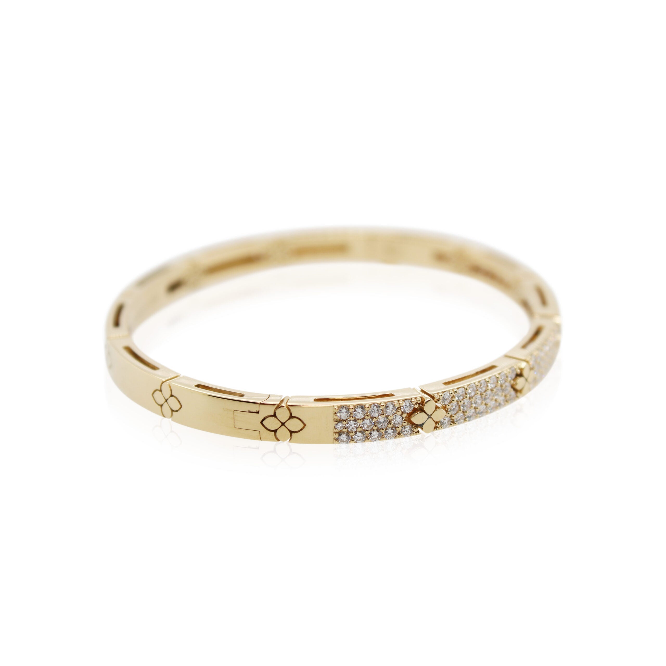 Roberto Coin Love in Verona Yellow Gold Diamond Bangle