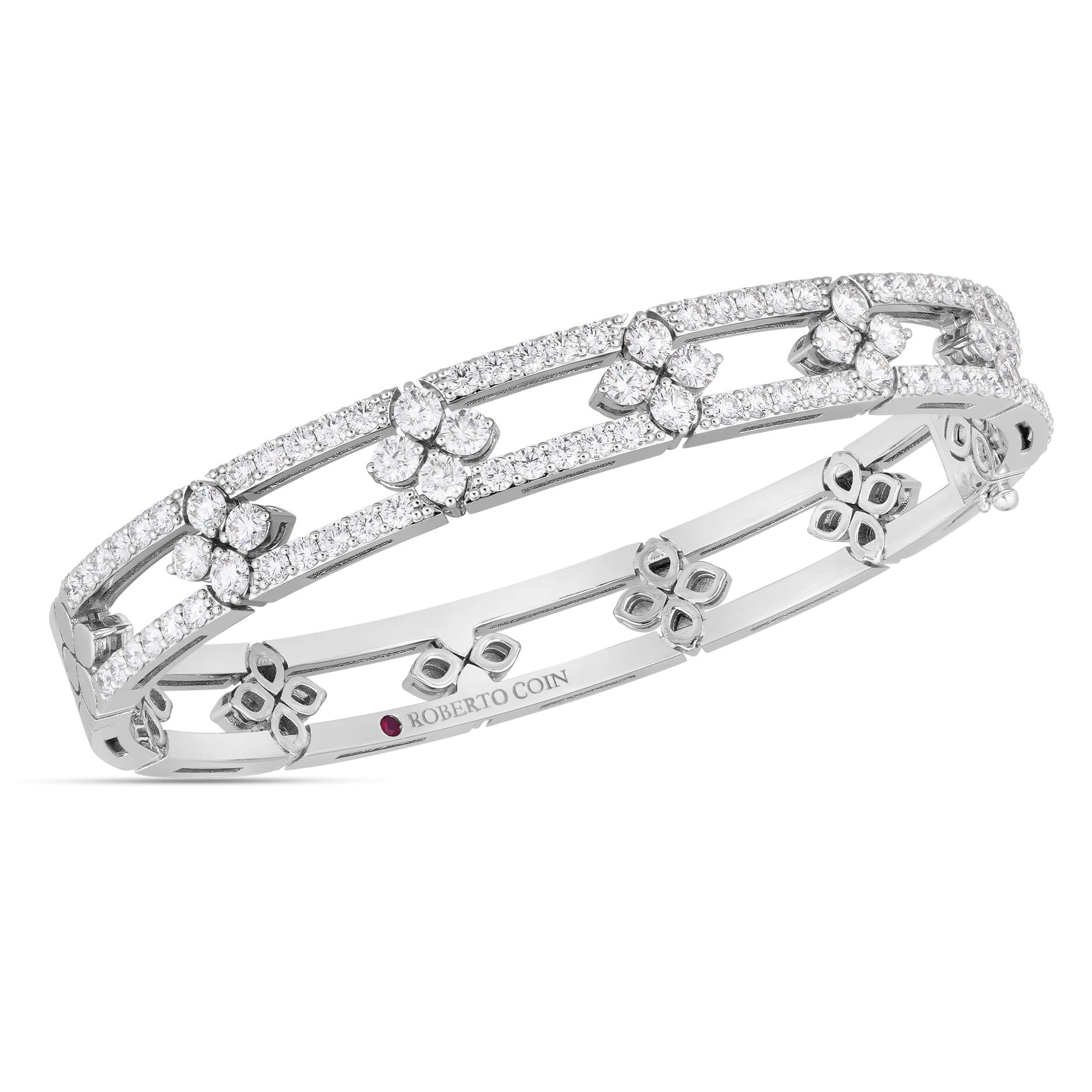 Roberto Coin White Gold Love In Verona Diamond Bangle Bracelet