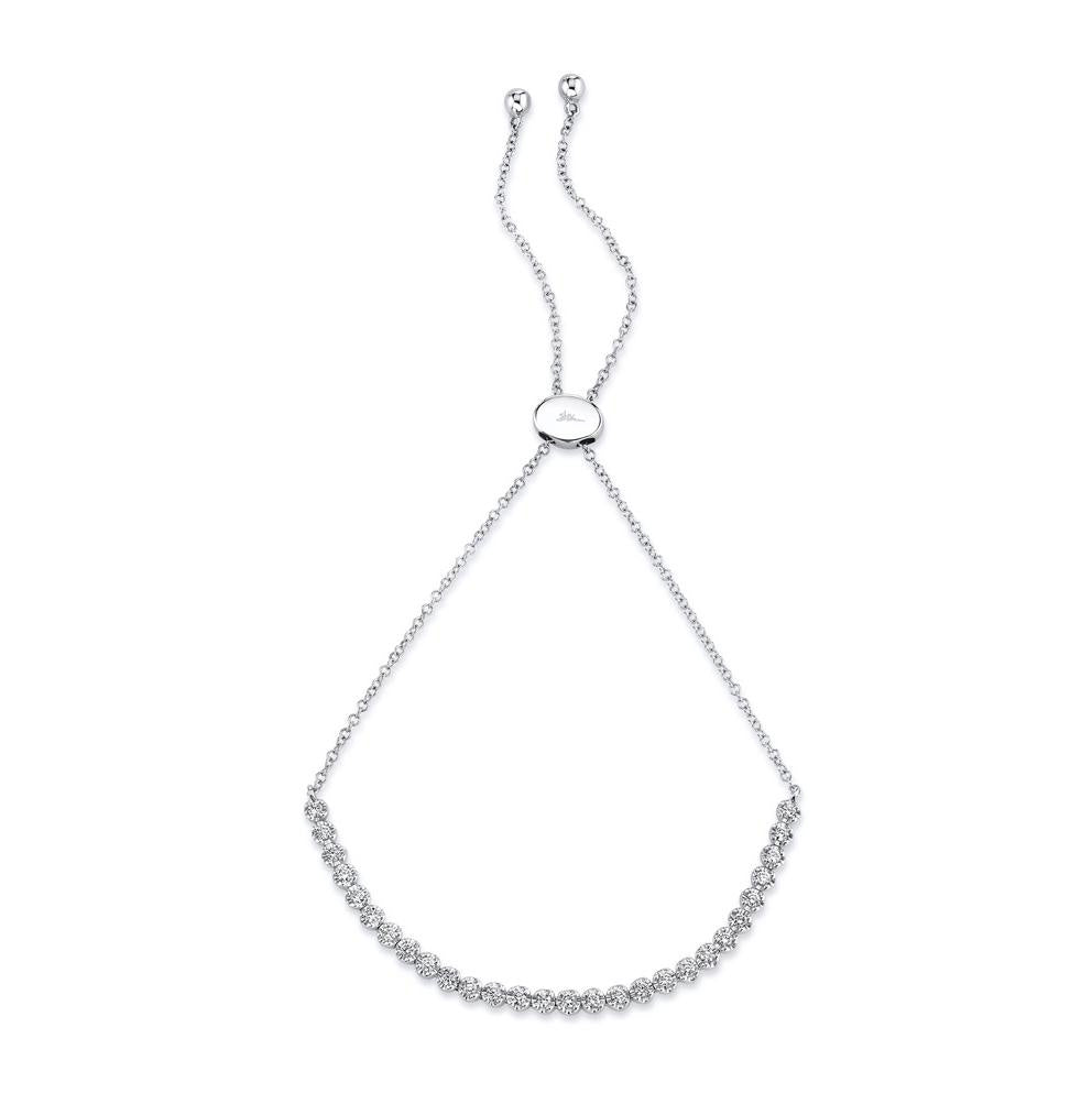 White Gold Diamond Bolo Bracelet