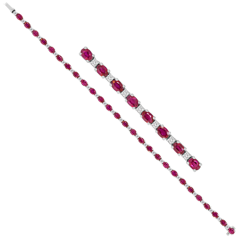 White Gold Ruby and Diamond Bracelet