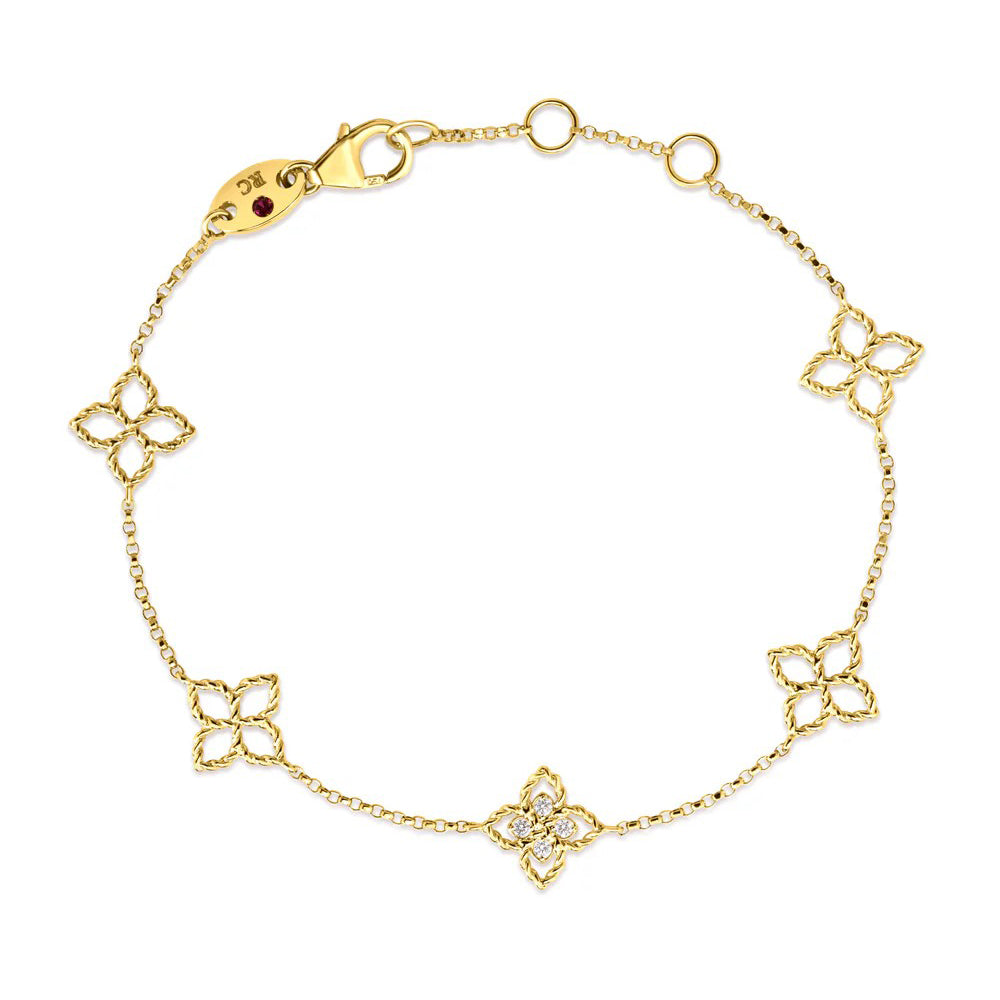Roberto Coin Princess Flower Diamond Station Bracelet