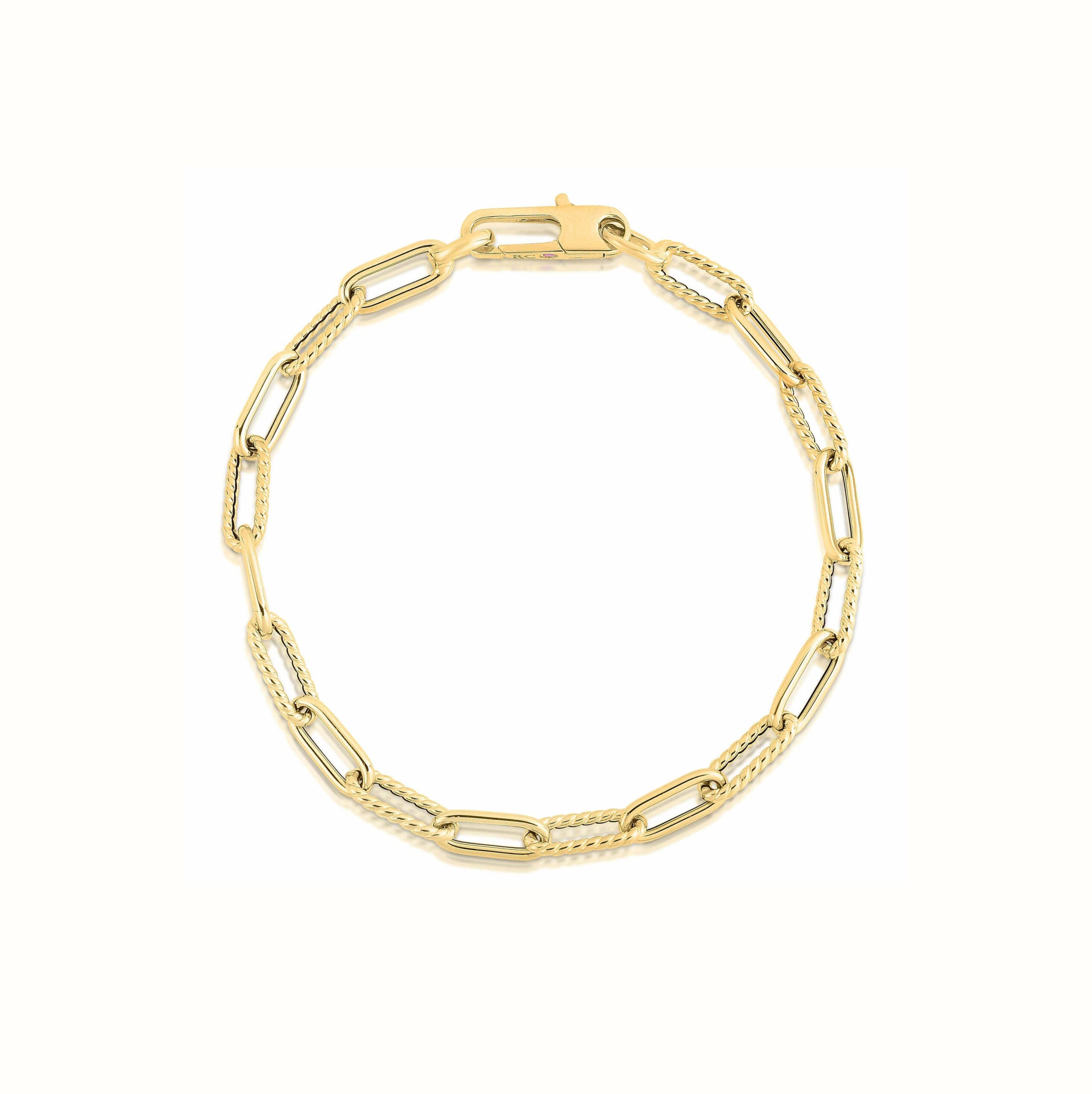 Roberto Coin 7" Fluted Paperclip Bracelet