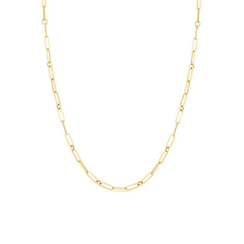 Roberto Coin Yellow Gold 34" Paperclip Chain Necklace