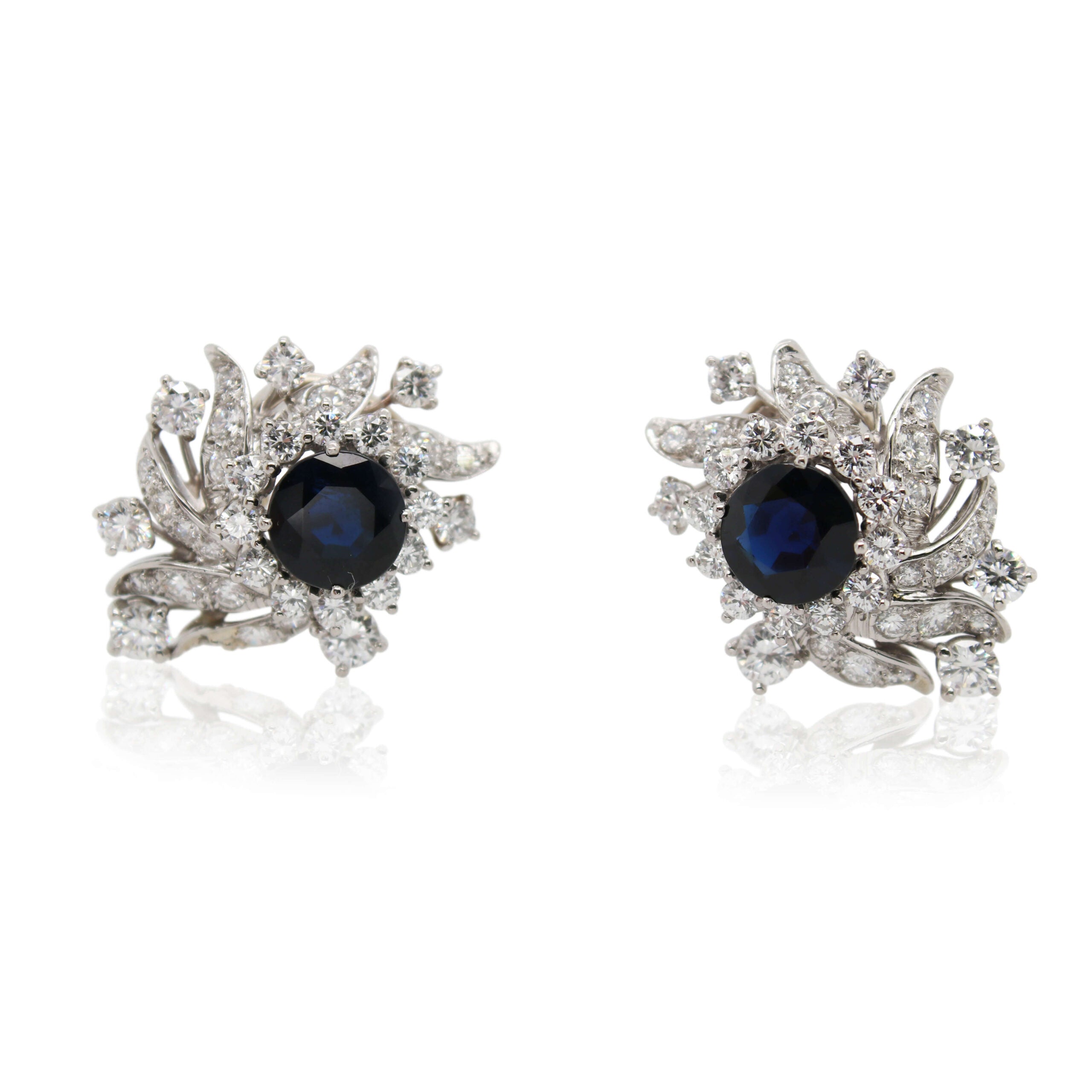 Estate Sapphire and Diamond Earrings