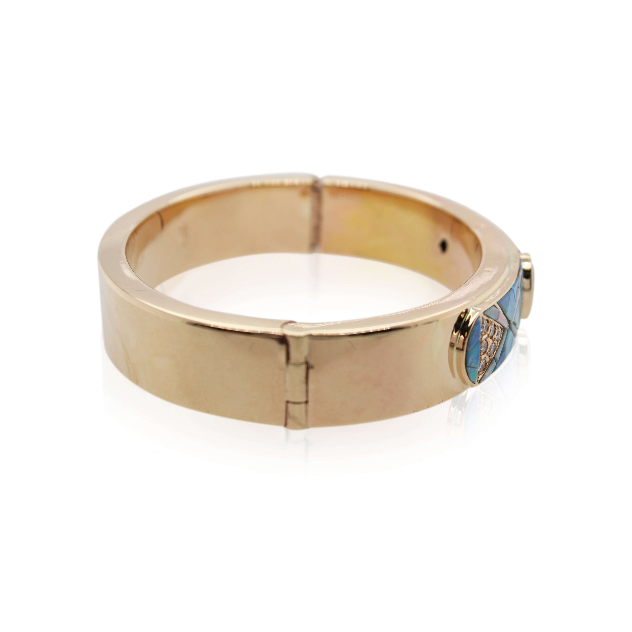 Sapphire, Opal, and Diamond Bangle Bracelet