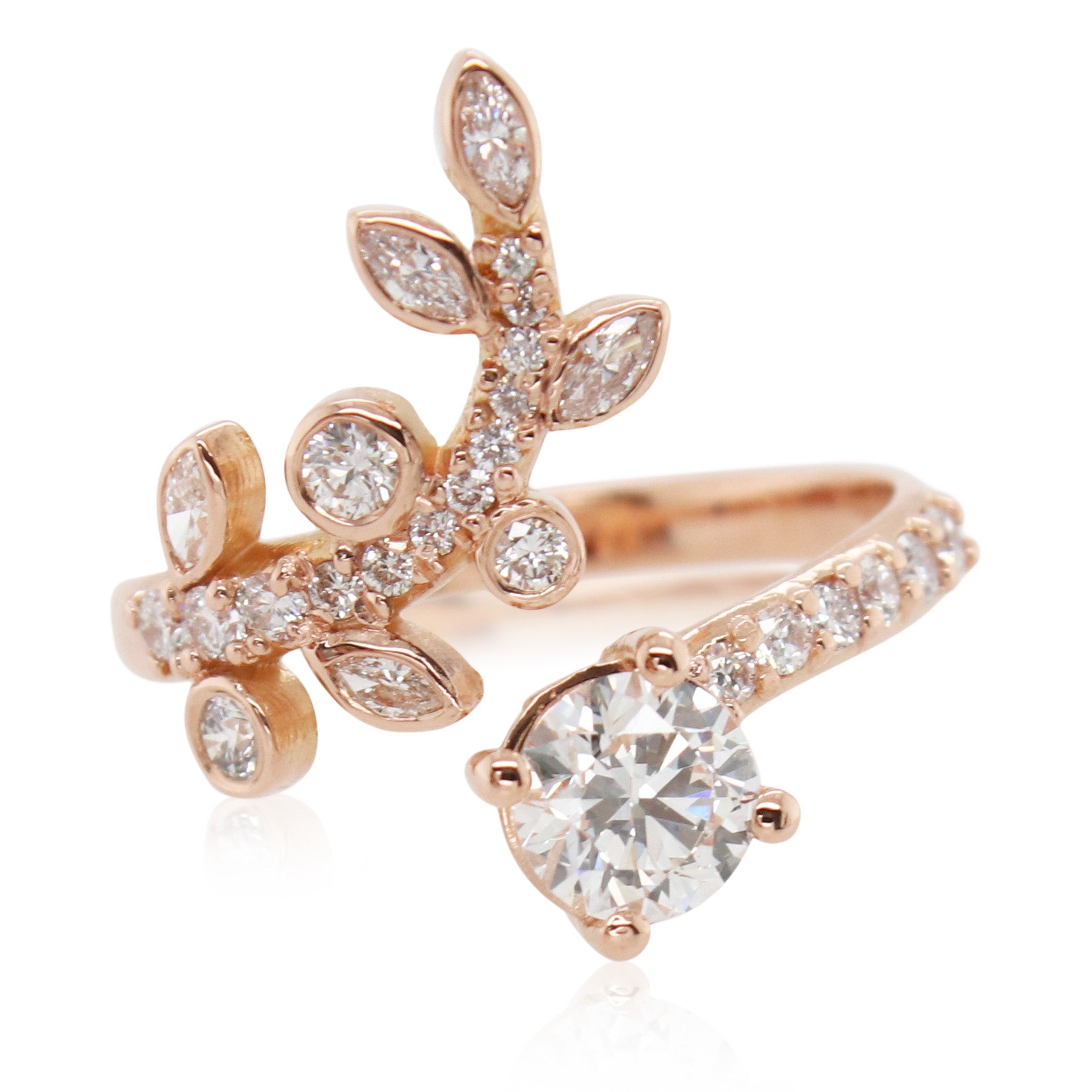 0.60ct Round Diamond Floral Wrap Ring