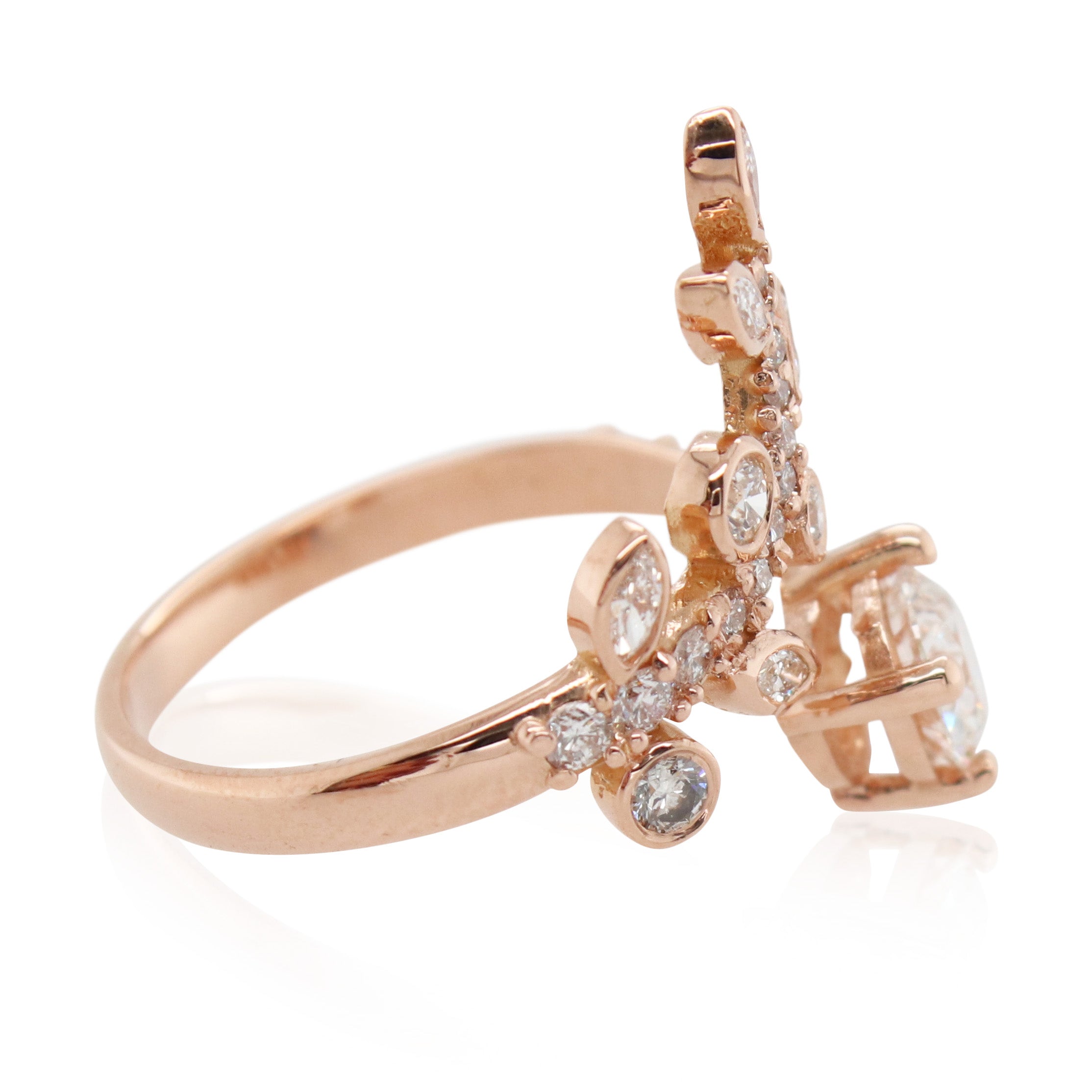 0.60ct Round Diamond Floral Wrap Ring