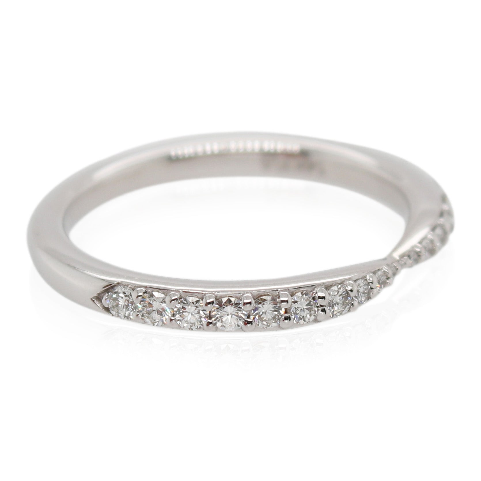 White Gold Diamond Pinched Contour Band