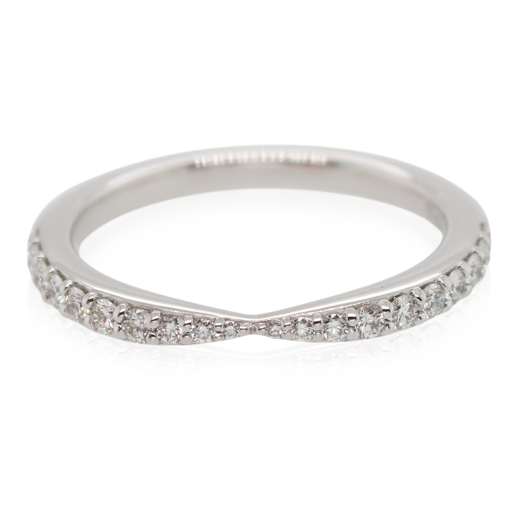 White Gold Diamond Pinched Contour Band