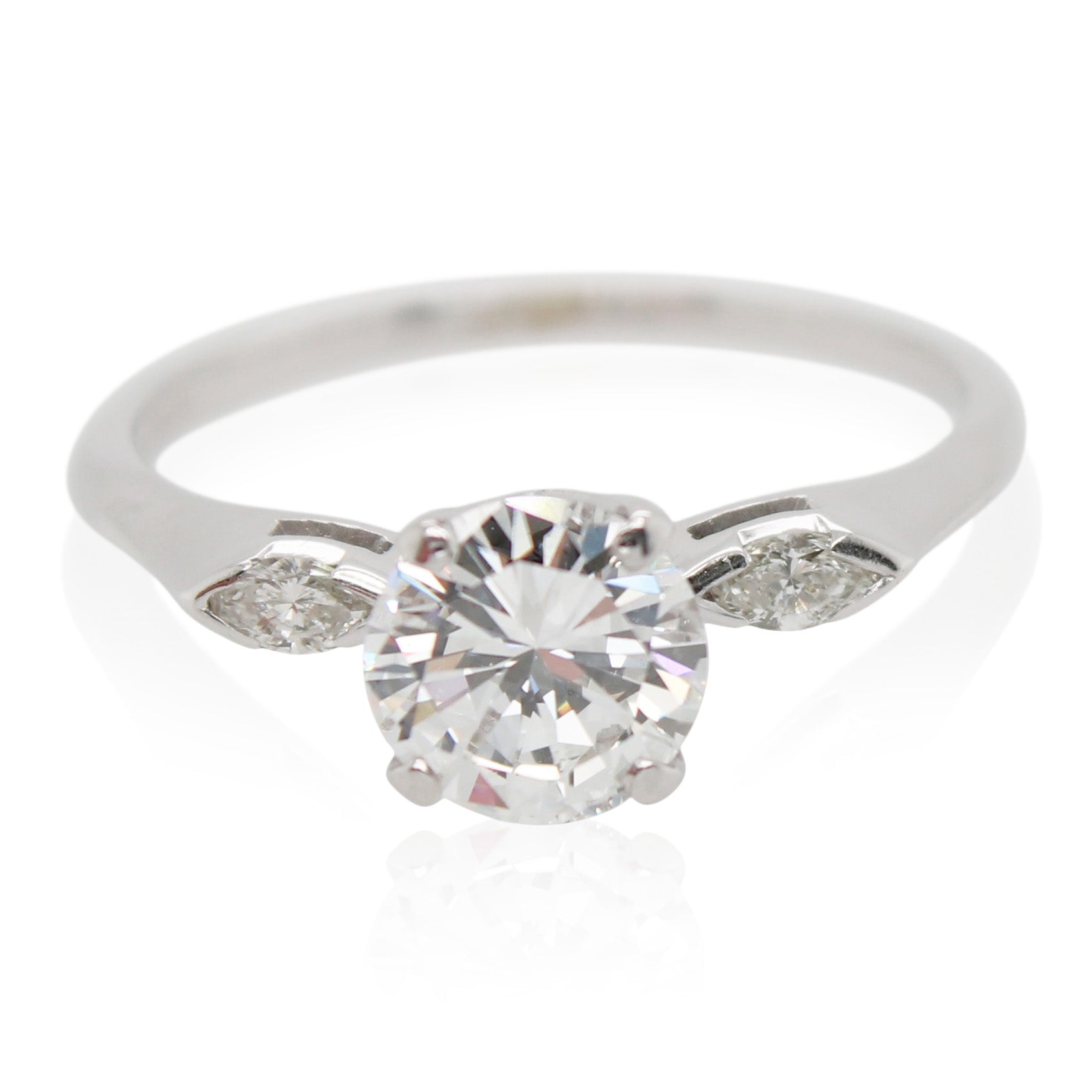 1.00ct Round Diamond Ring with Diamond Accents