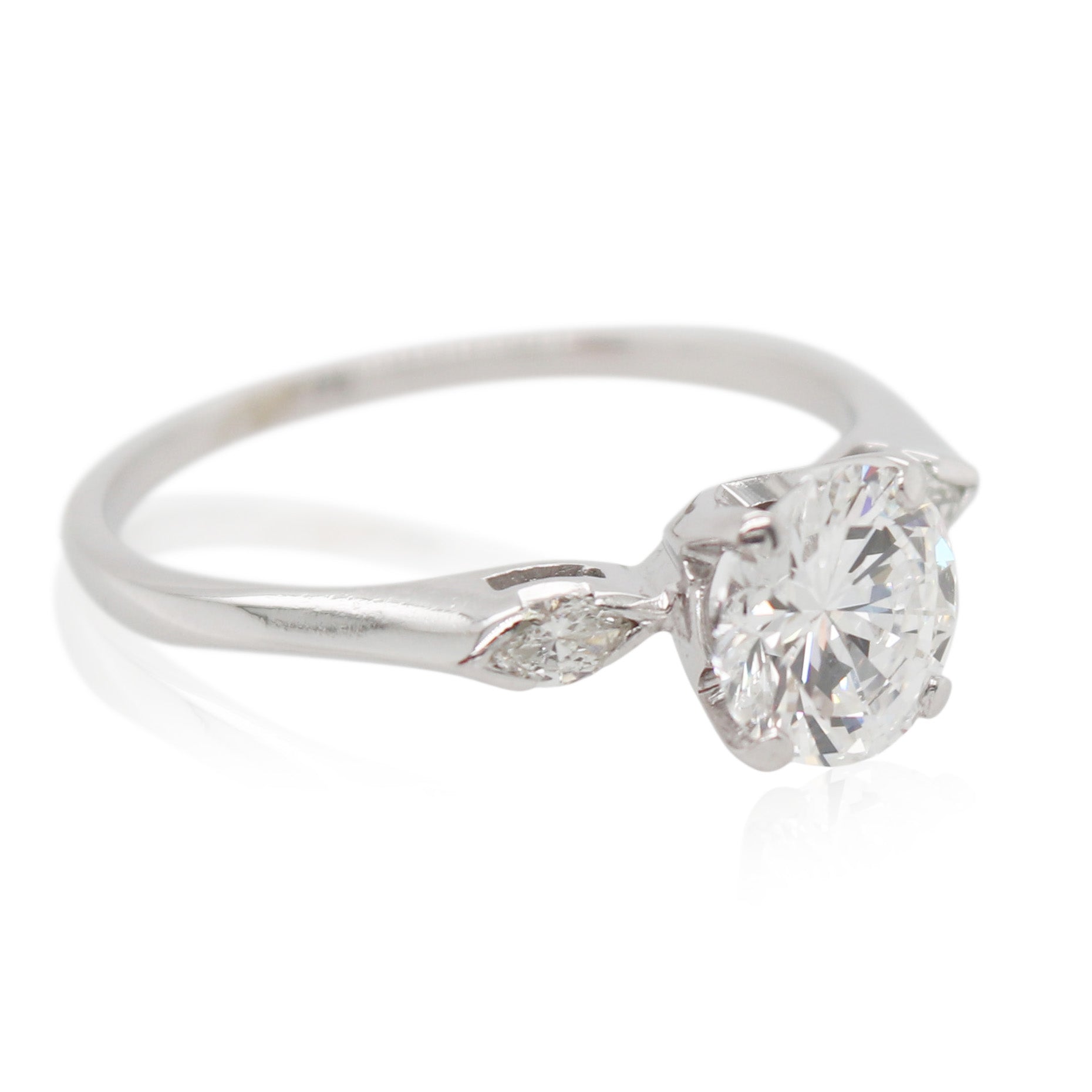 1.00ct Round Diamond Ring with Diamond Accents