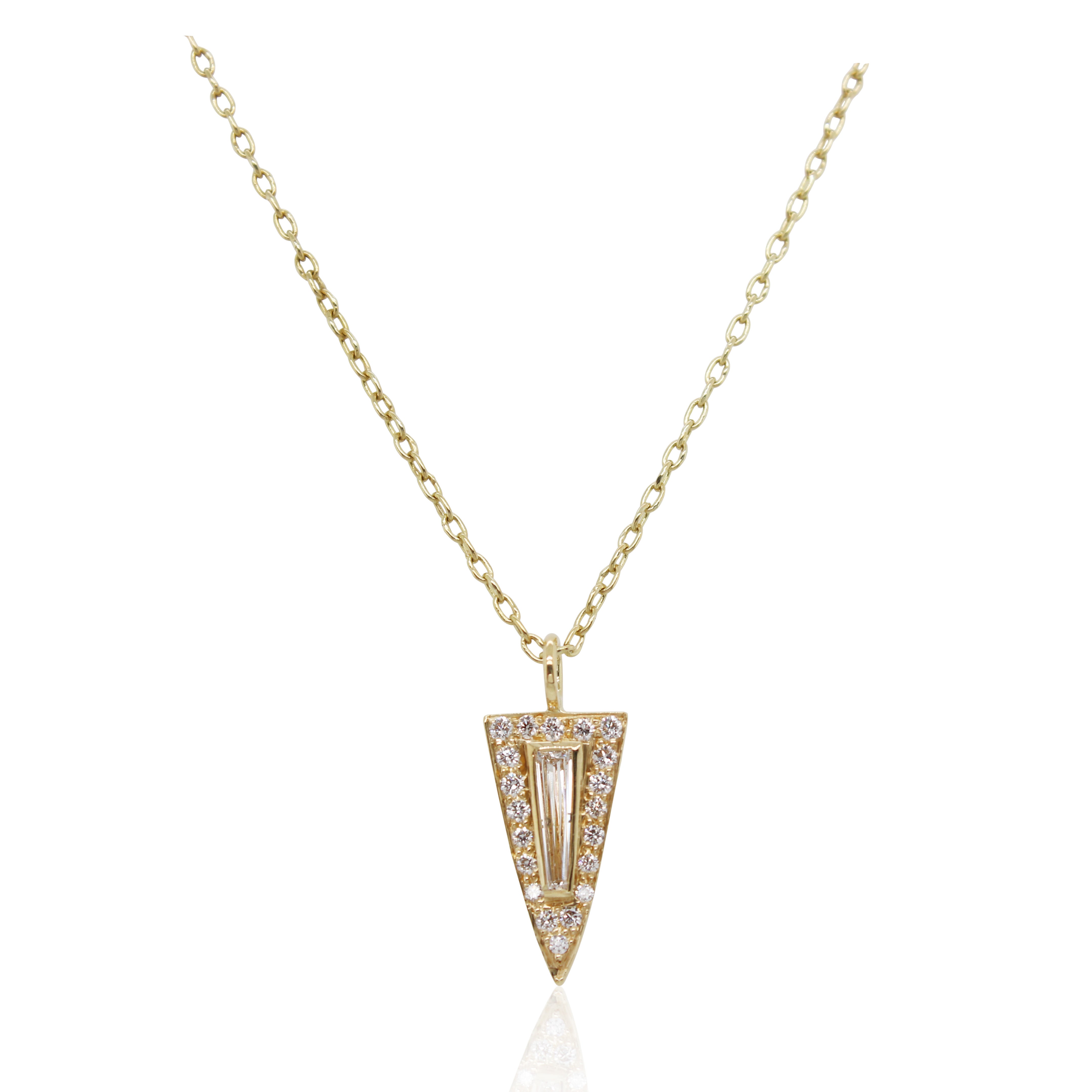 Yellow Gold Diamond Arrowhead Pendant