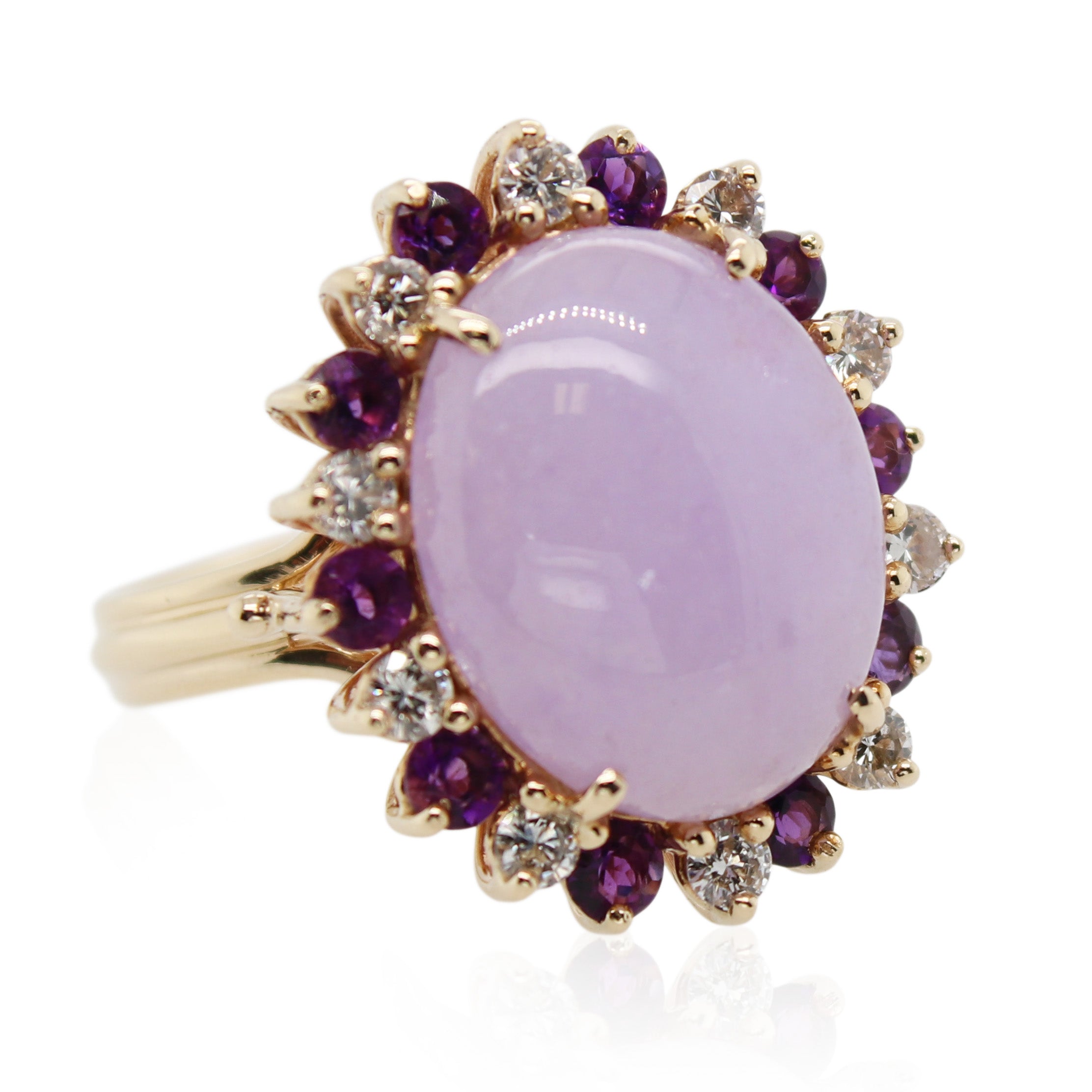 Oval Lavender Amethyst and Diamond Ring