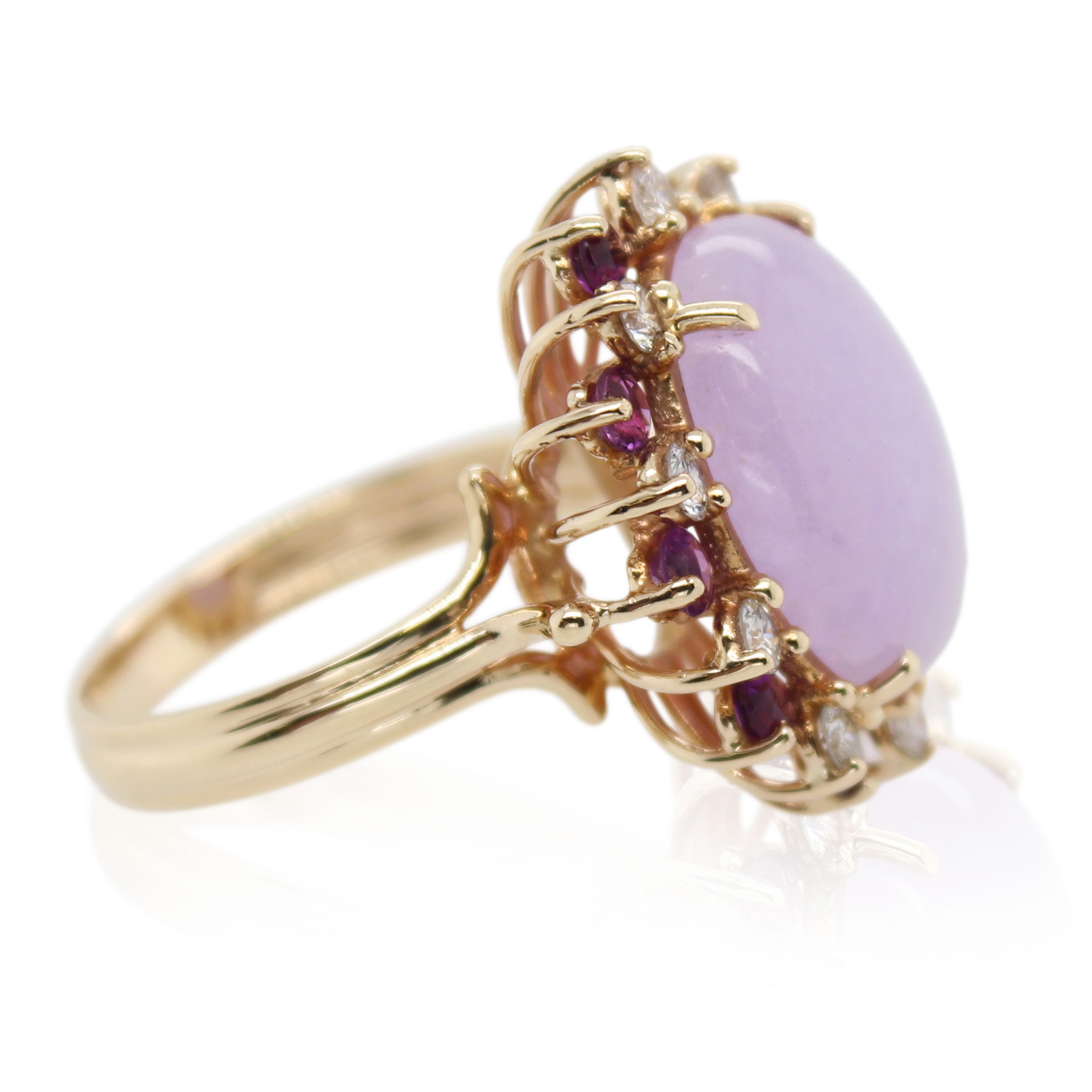 Oval Lavender Amethyst and Diamond Ring