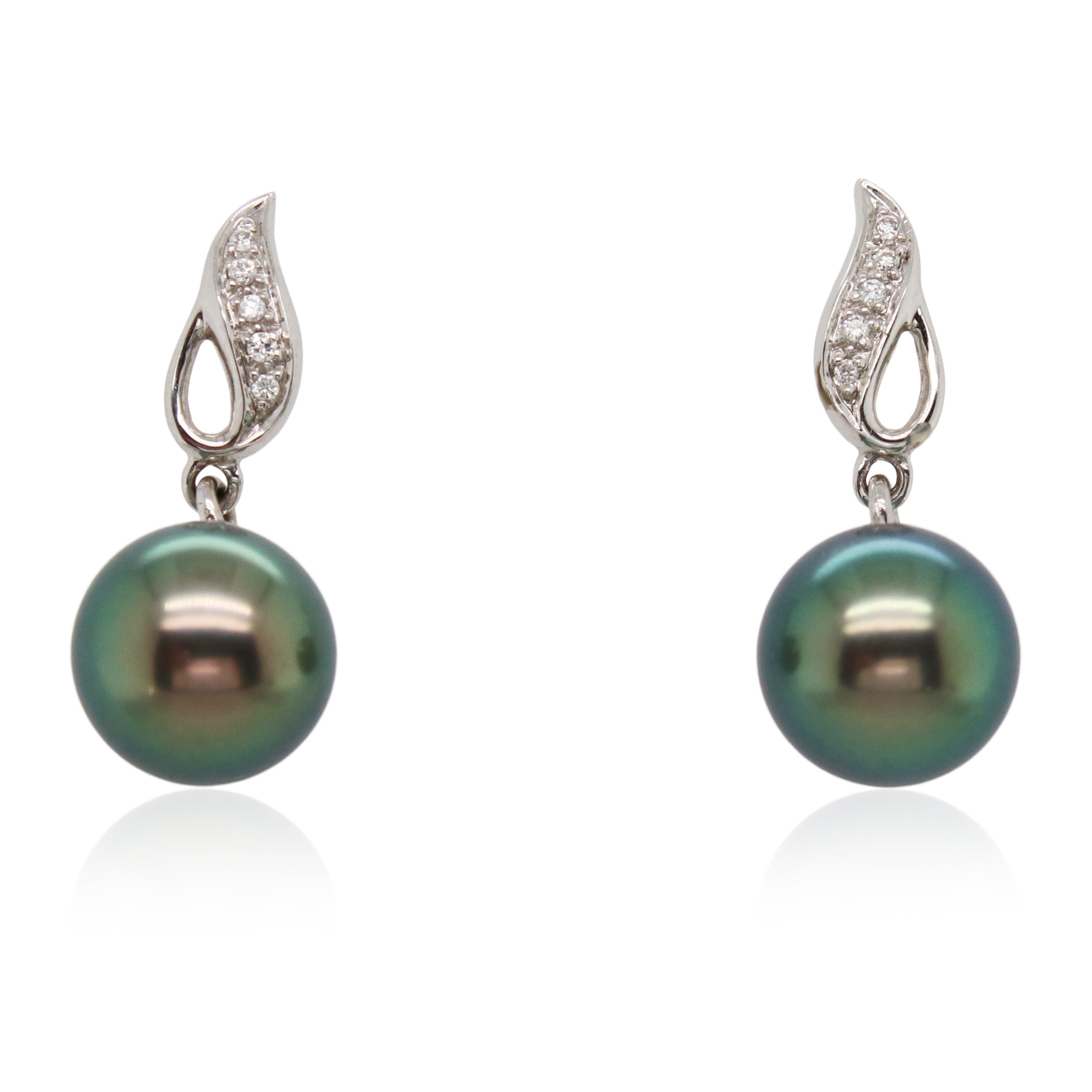 Tahitian Pearl and Diamond Drop Earrings