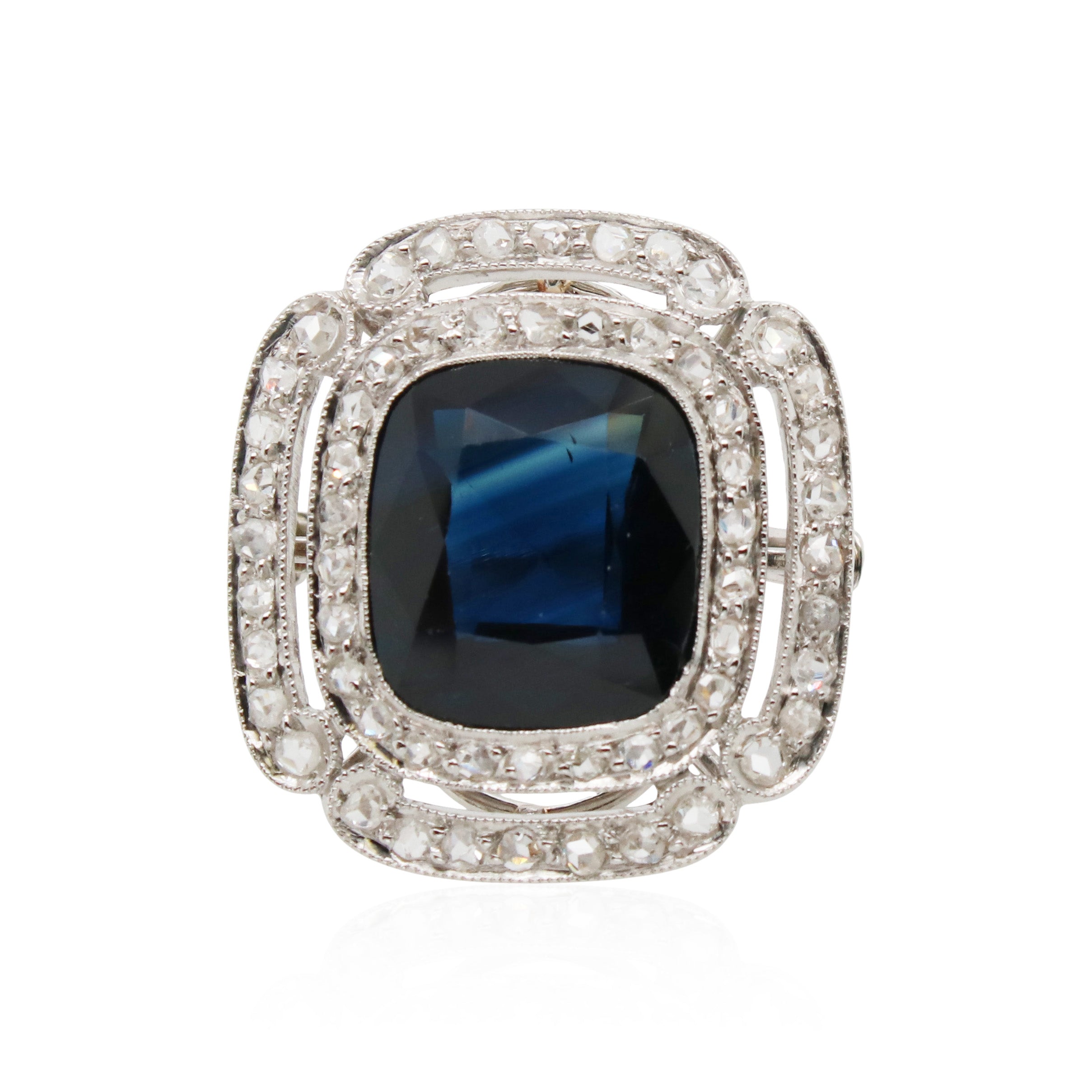 Platinum 5ct Sapphire and Diamond Ring