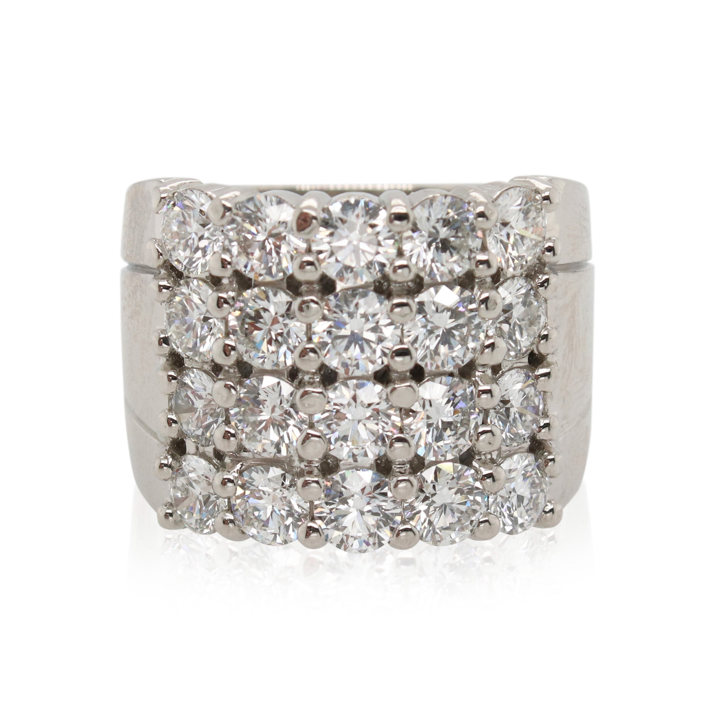 Platinum 4 Row Diamond Ring