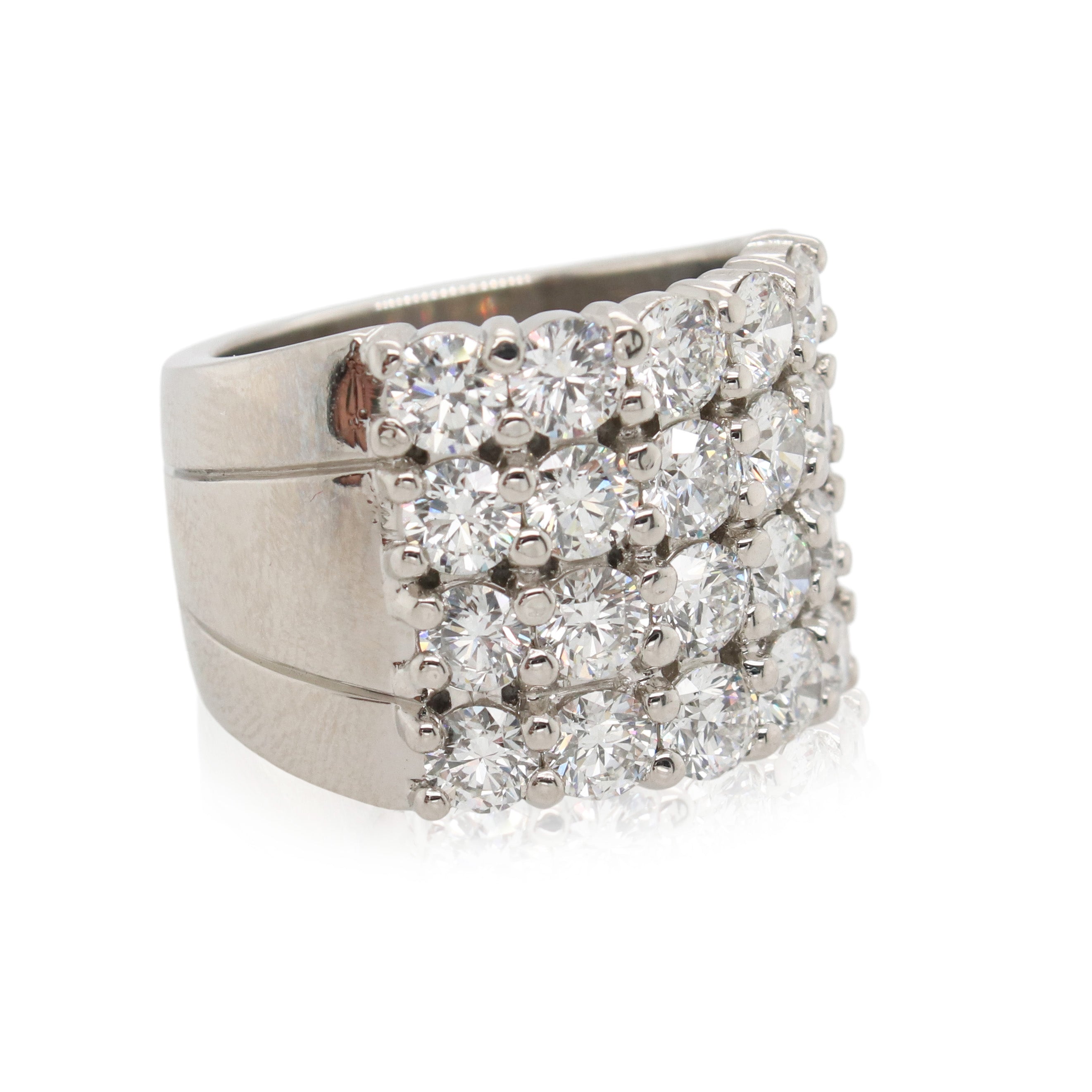 Platinum 4 Row Diamond Ring