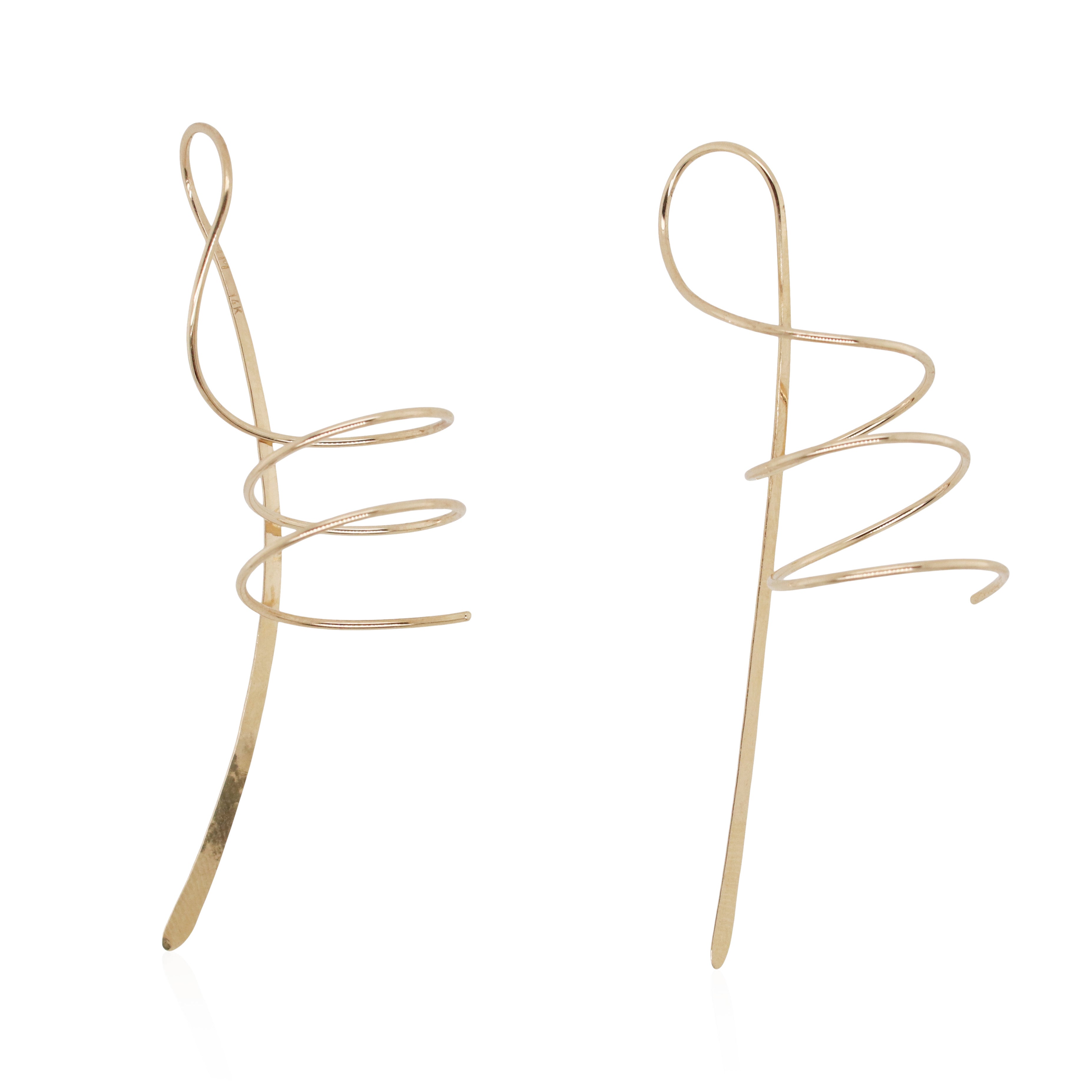 Yellow Gold Spiral Earrings